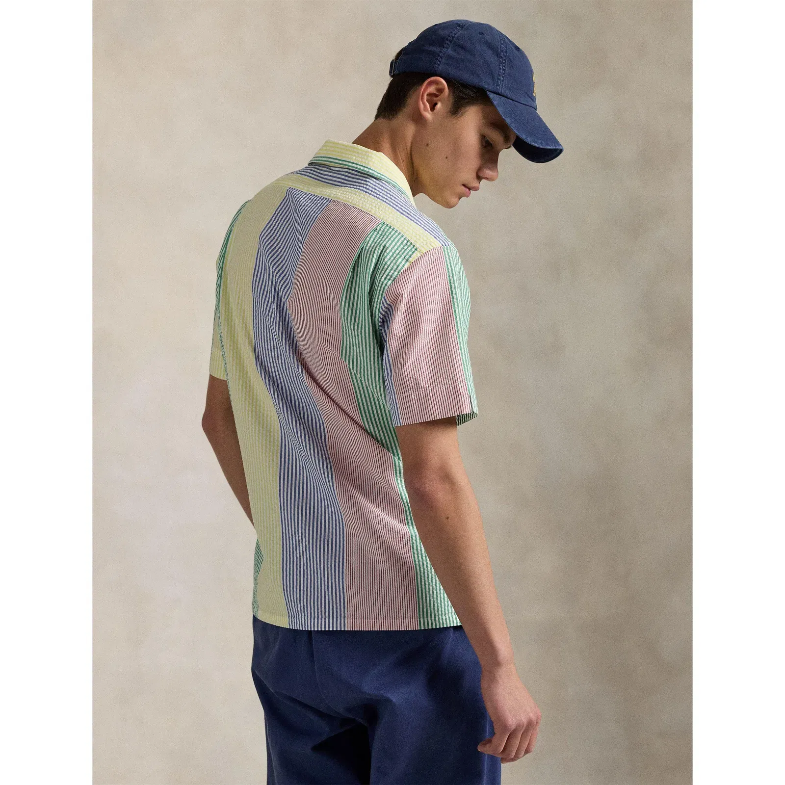 Fun Seersucker Short-Sleeve Patterned Shirt