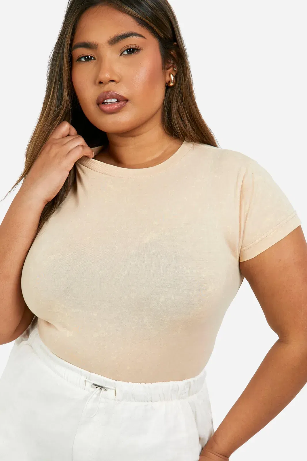 Plus Washed Crew Neck T-shirt