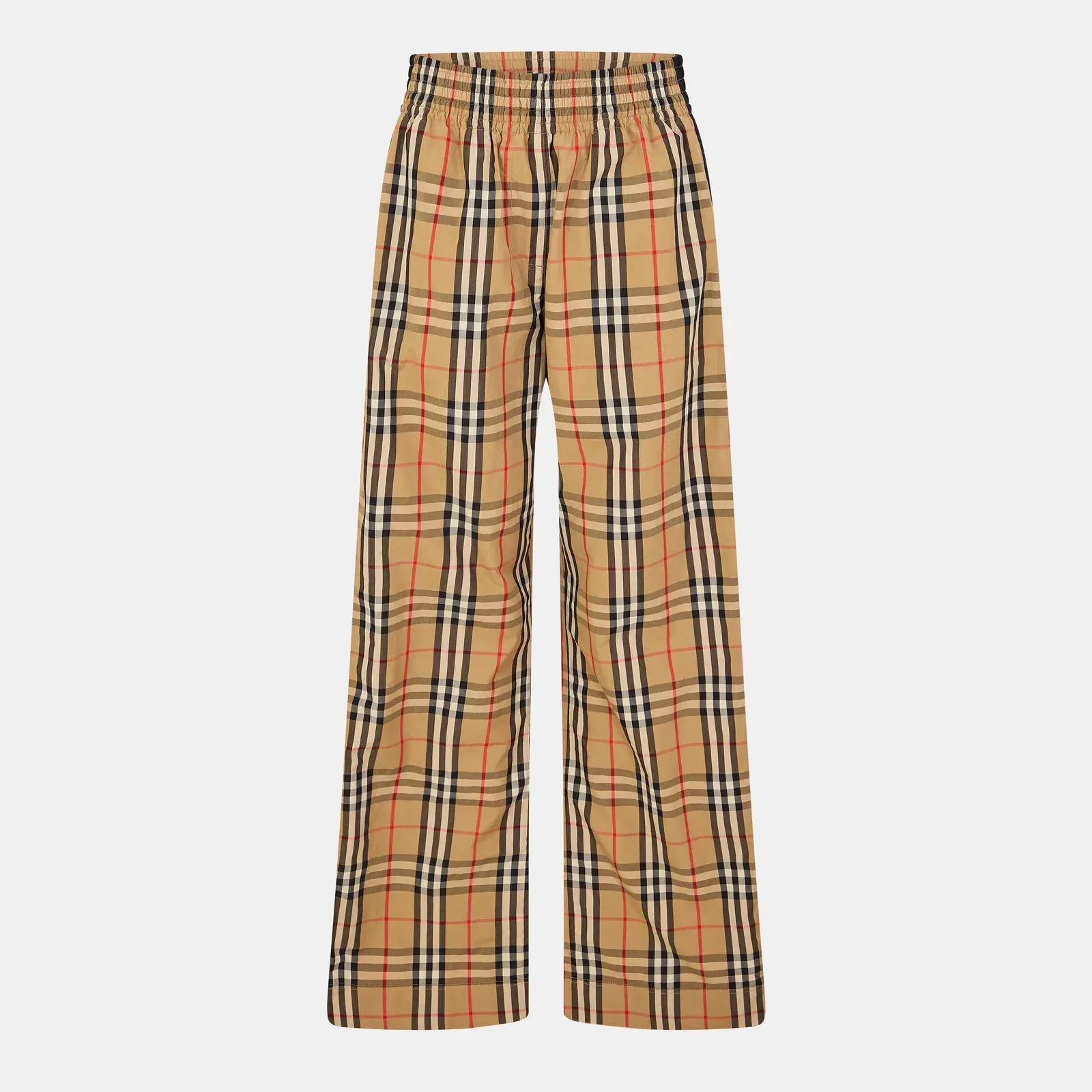 Check High Waisted Wide Leg Trousers