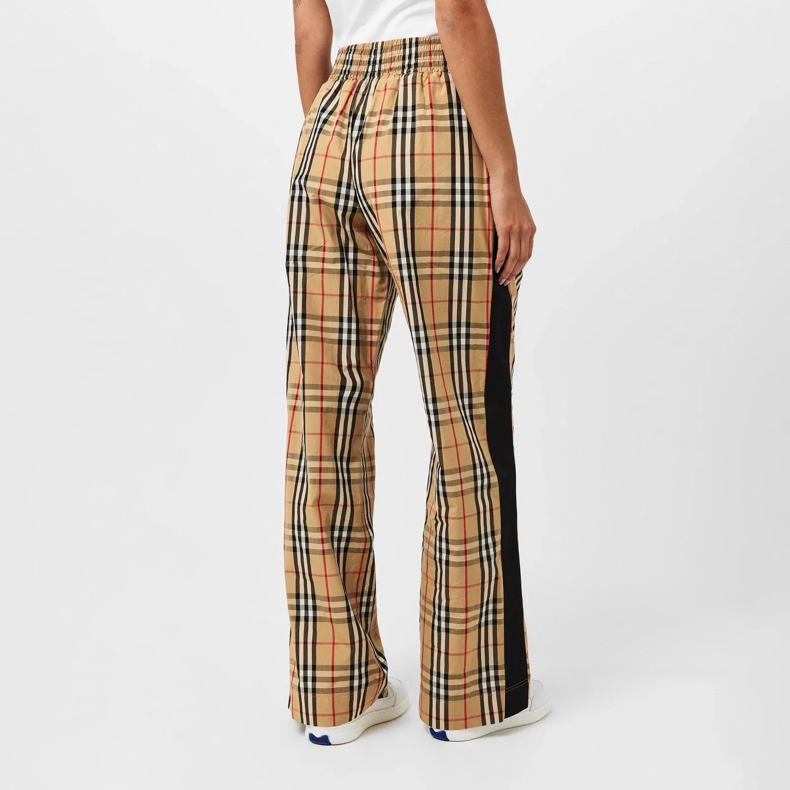 Check High Waisted Wide Leg Trousers