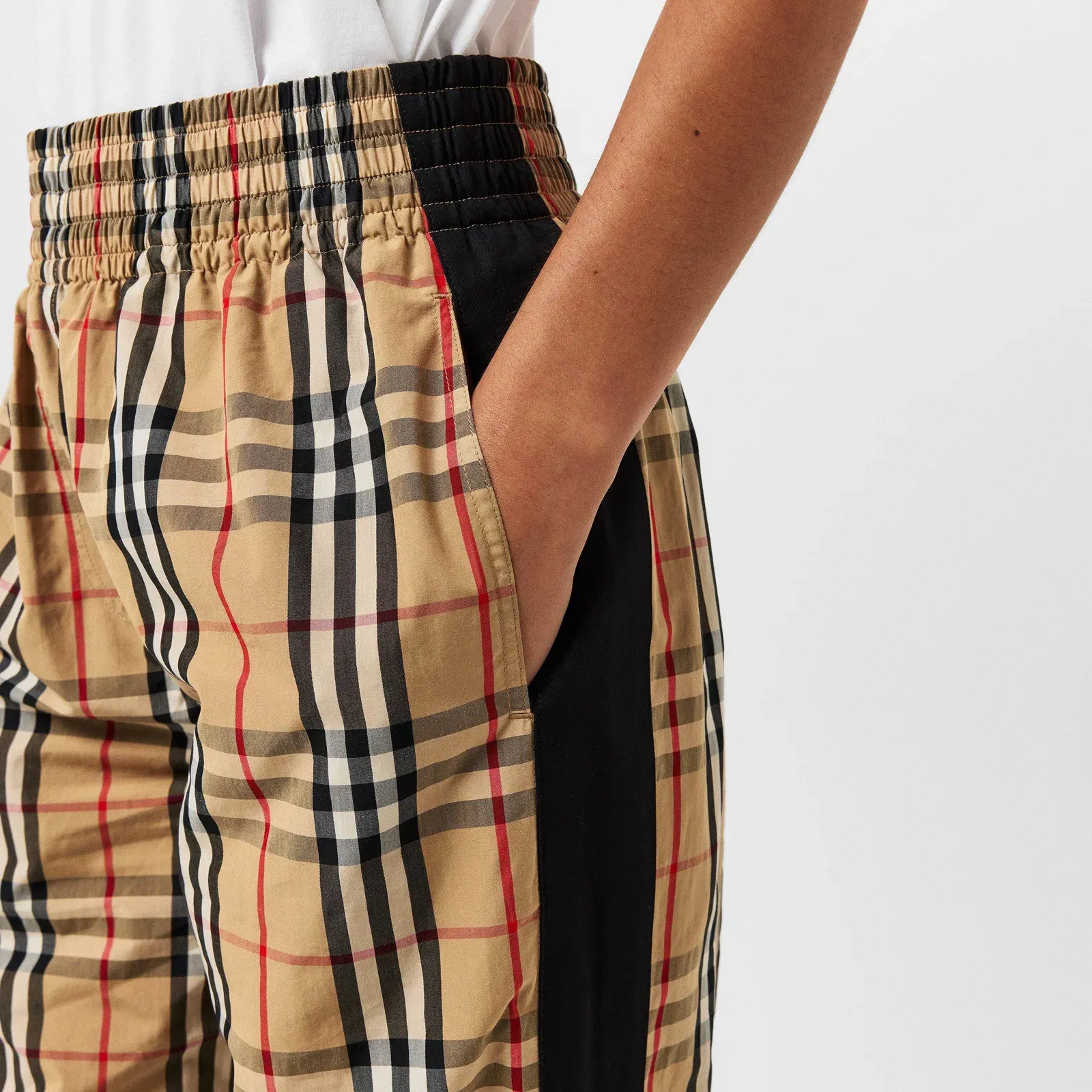 Check High Waisted Wide Leg Trousers