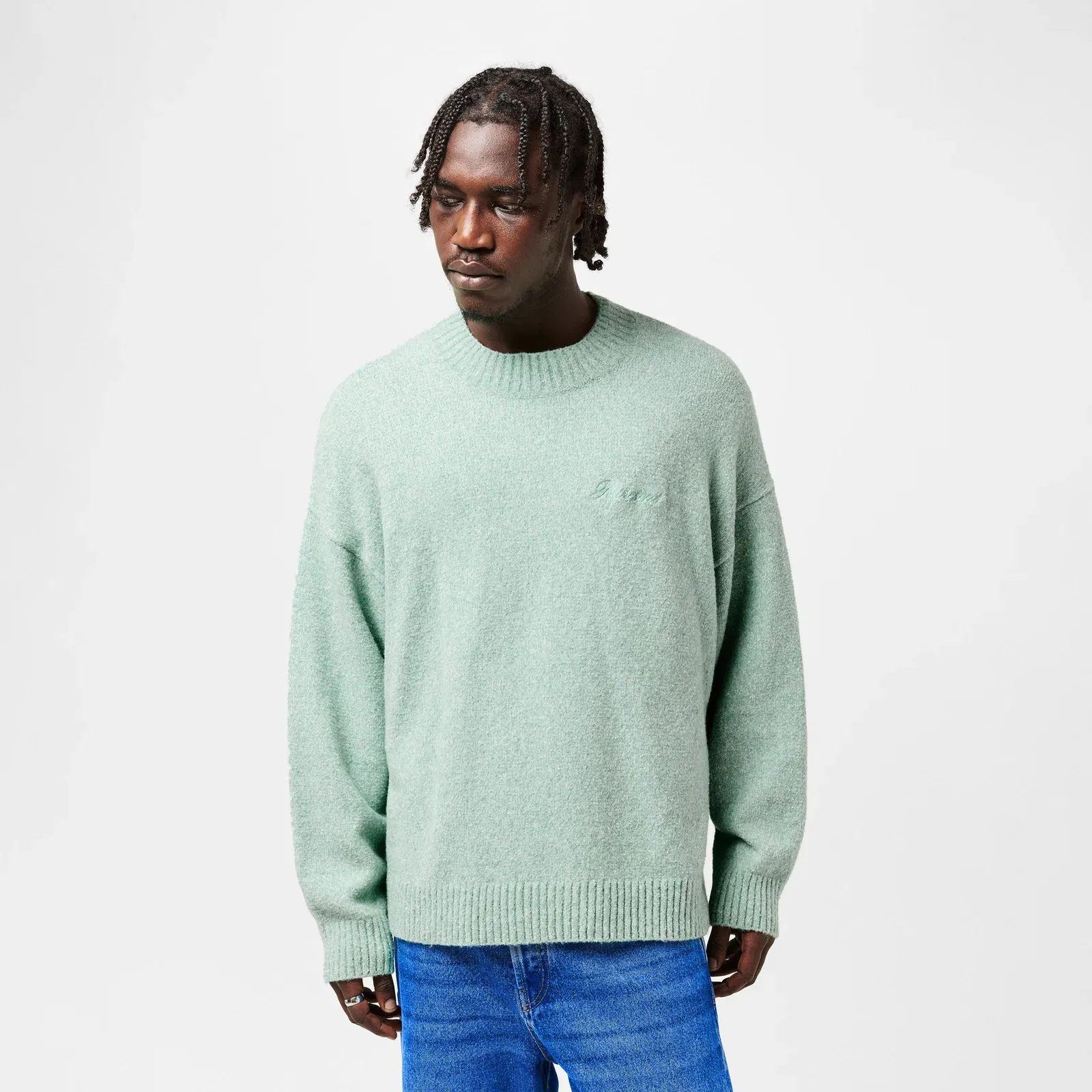 Crew-Neck Ribbed Crew Sweatshirt