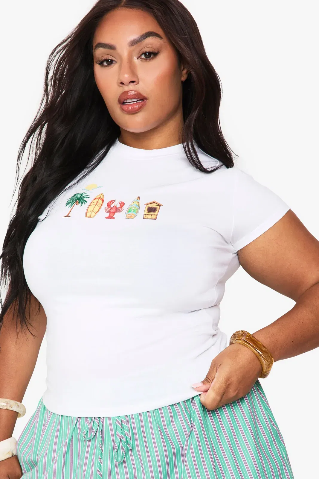 Plus Beach Fitted T-Shirt