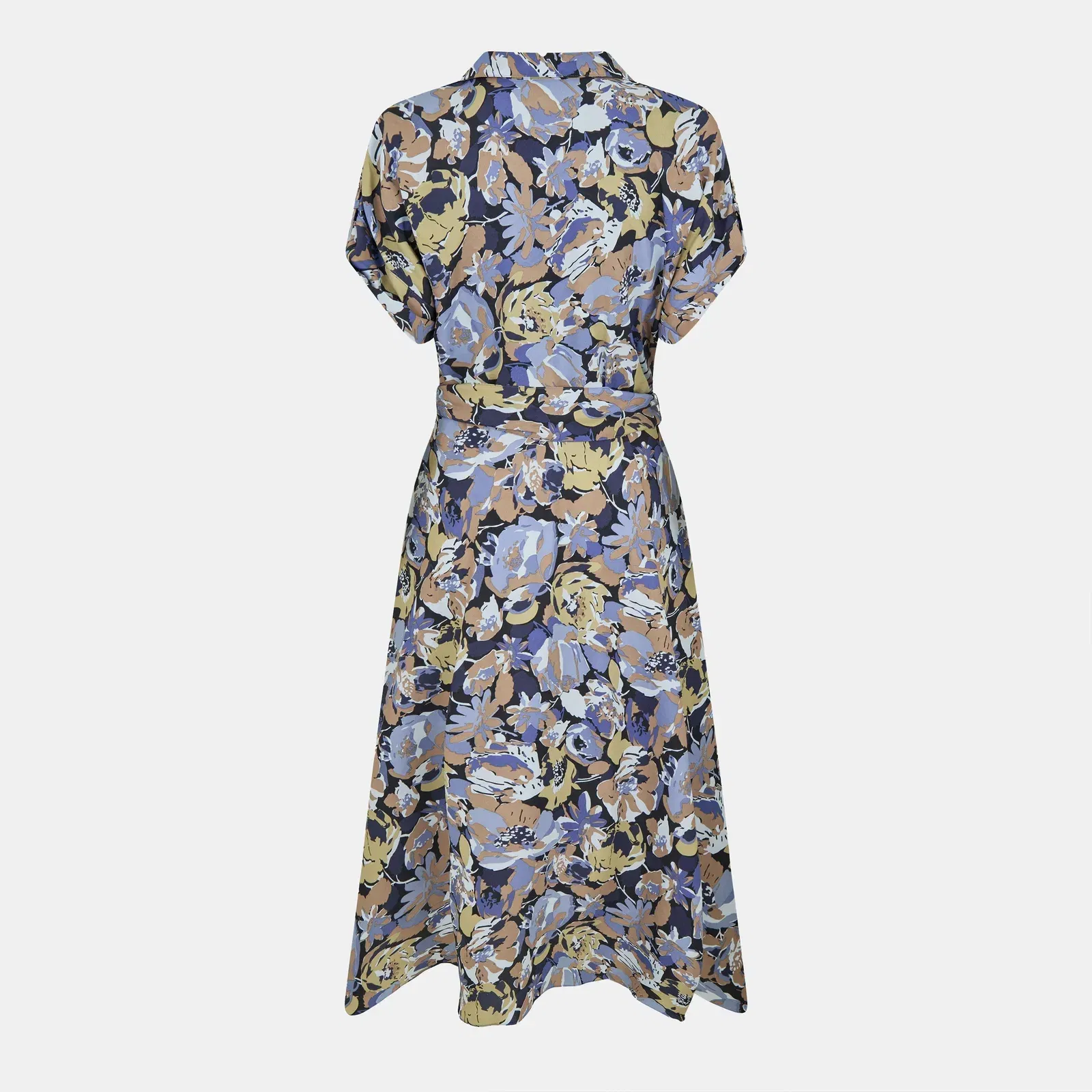 Floral Belted Crepe Dress