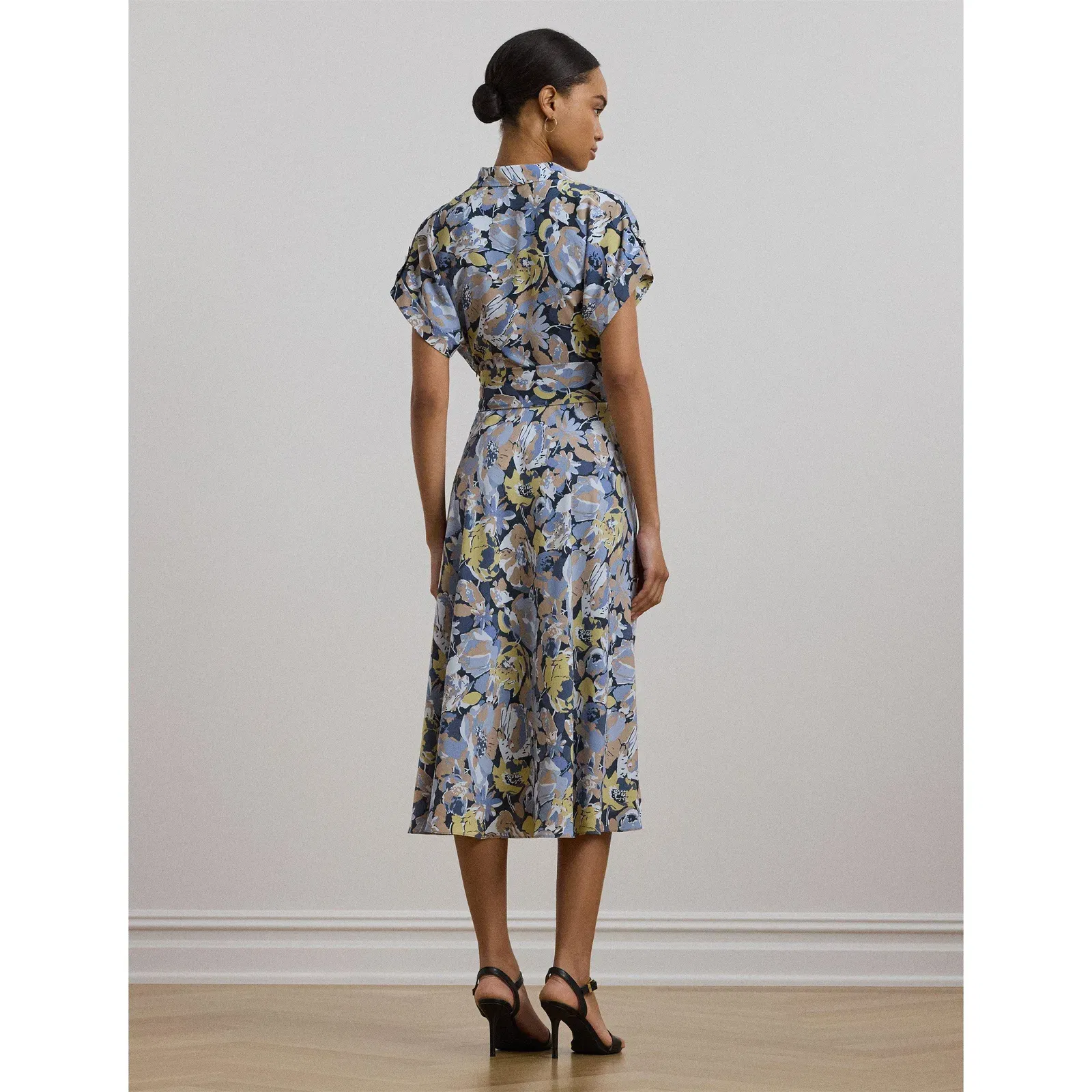 Floral Belted Crepe Dress