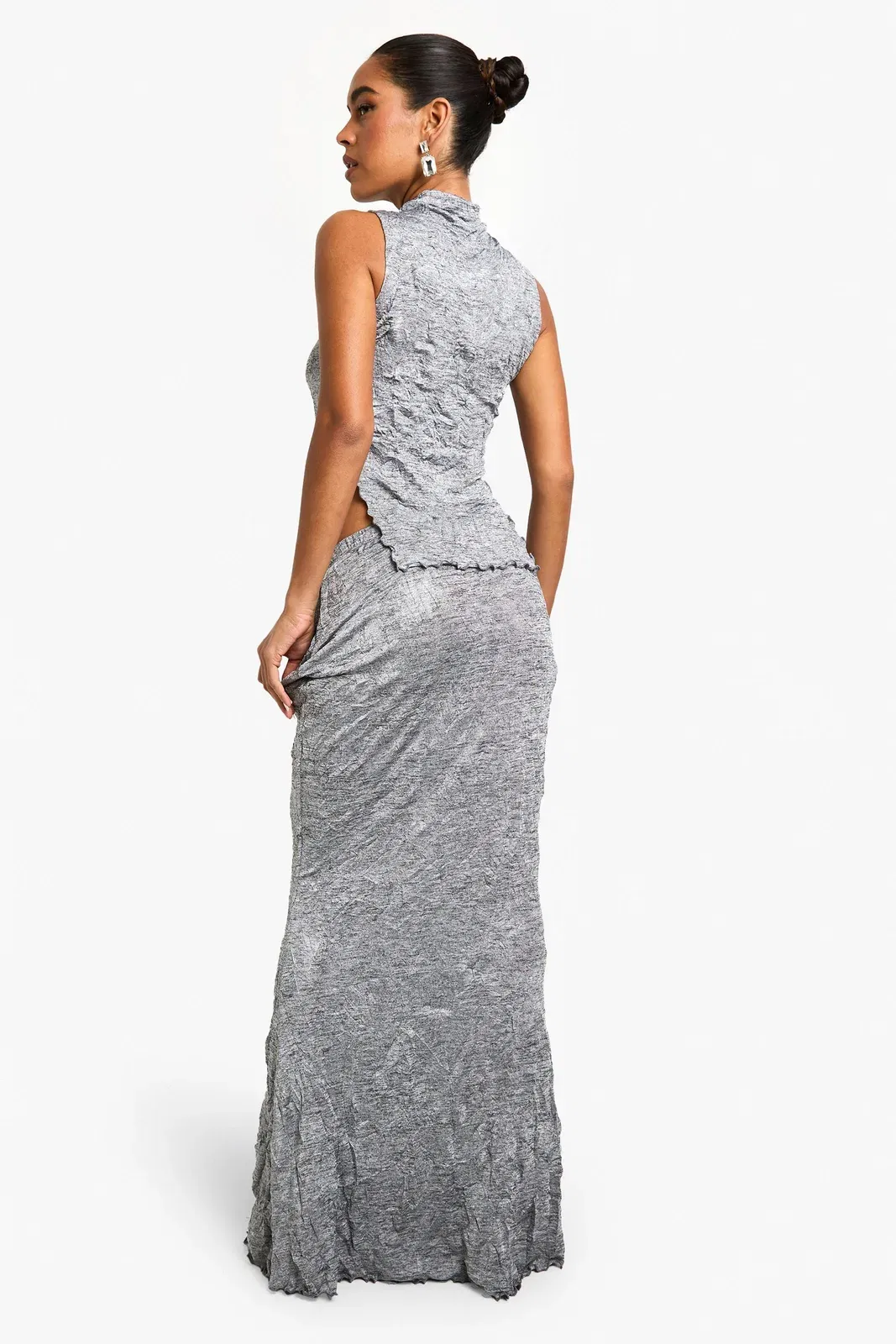 Crinkle Marl Maxi Skirt