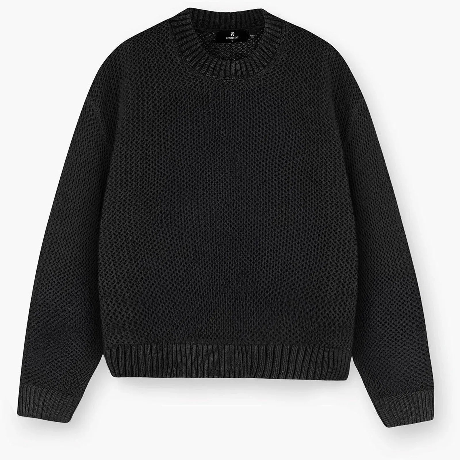 Open Gauge Knitted Lightweight Crew Neck Jumper