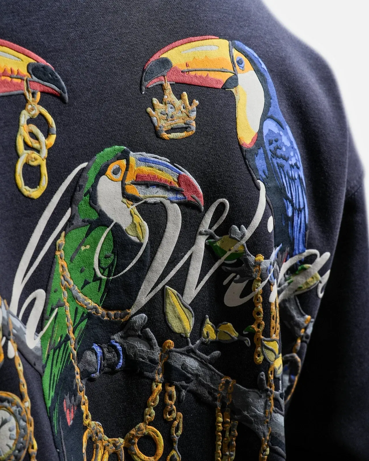 Rich Wings - Gray Oversized Printed Sweatshirt