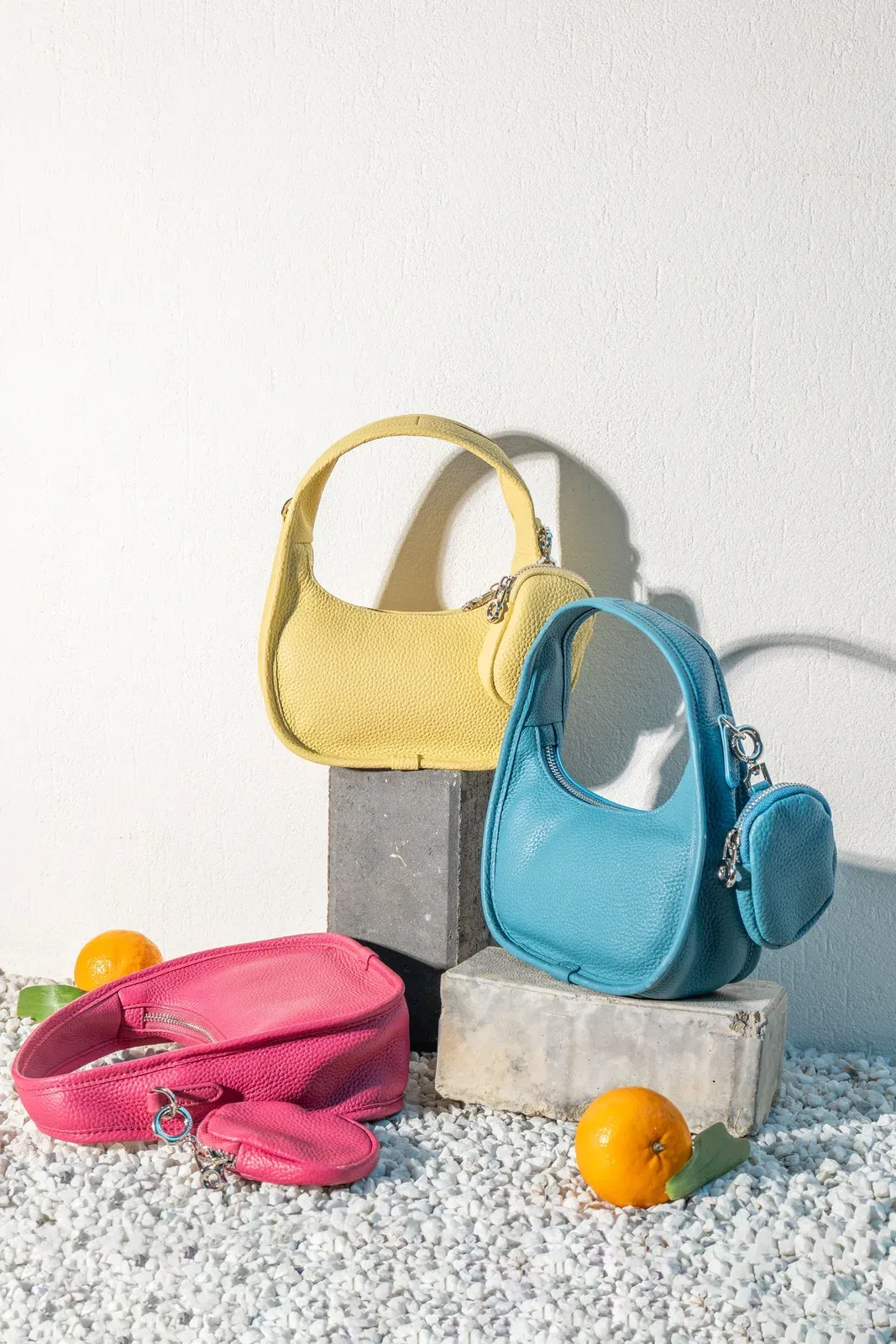 Jolie - Ladies Leather Hobo With Hanging Airpod Case | Teal Blue