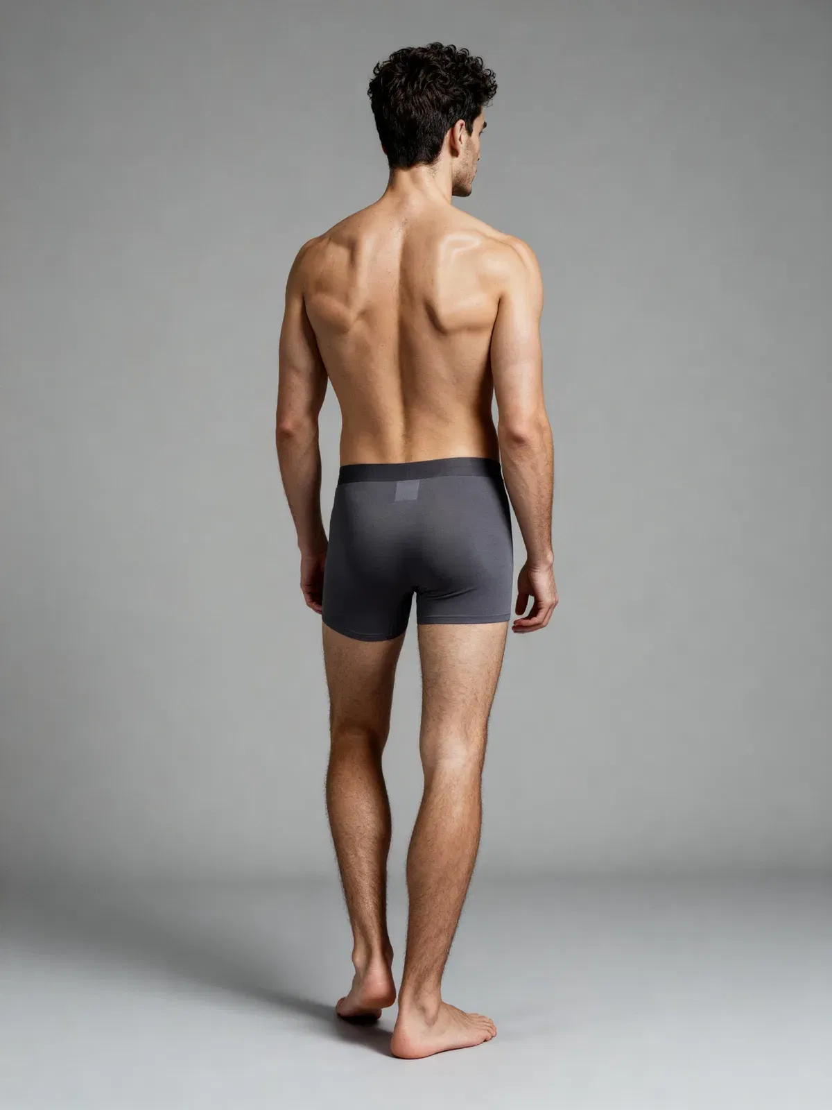 Men V Walks Dark Grey Solid Premium Elastic Trunk by Manaca