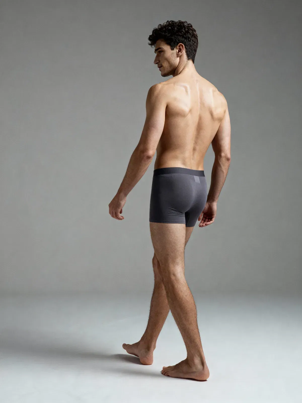 Men V Walks Dark Grey Solid Premium Elastic Trunk by Manaca