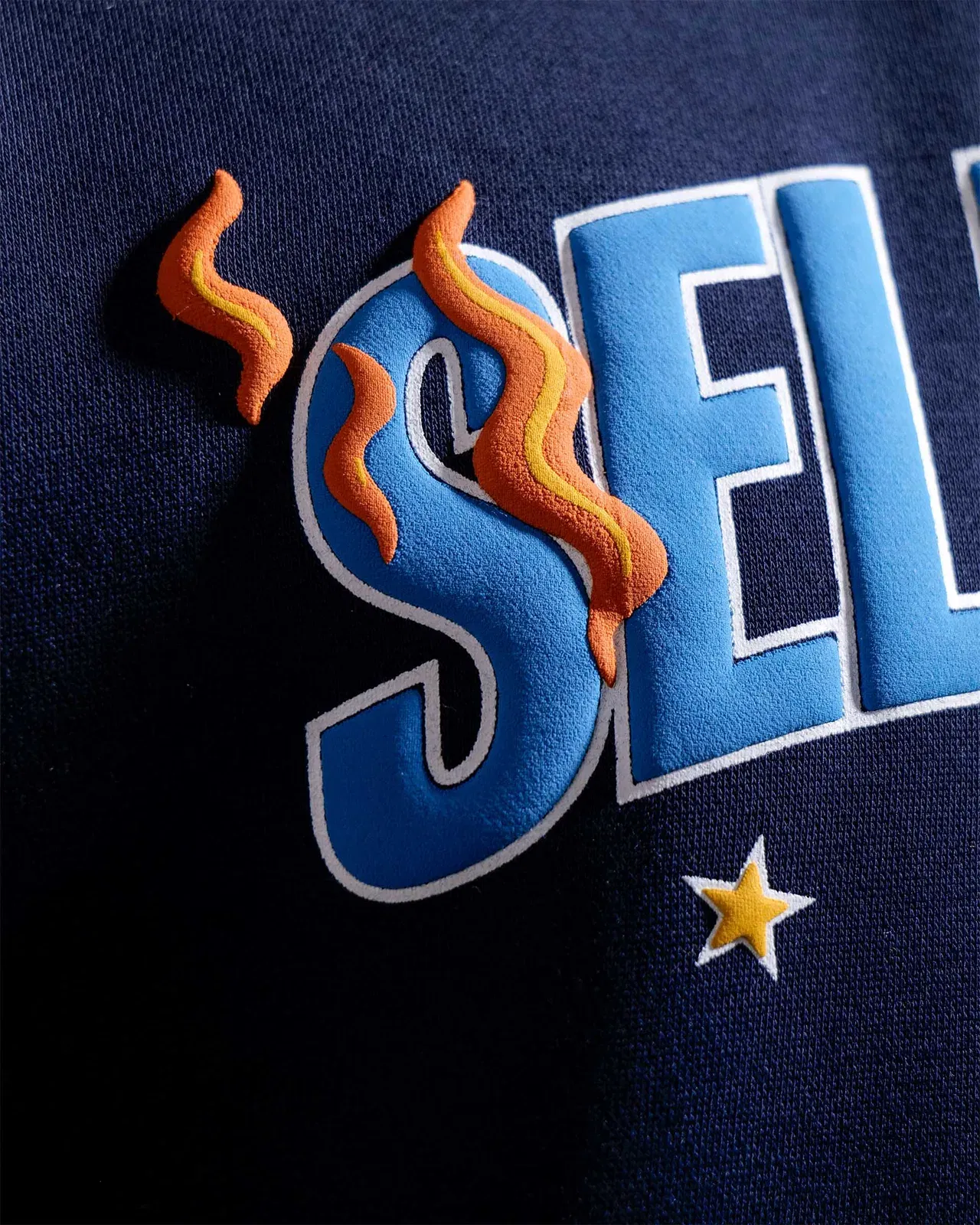 Selfmade - Navy Oversized Printed Hoodie