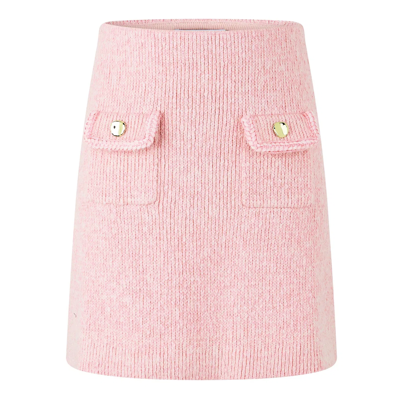 Mélange-Effect Mini Skirt