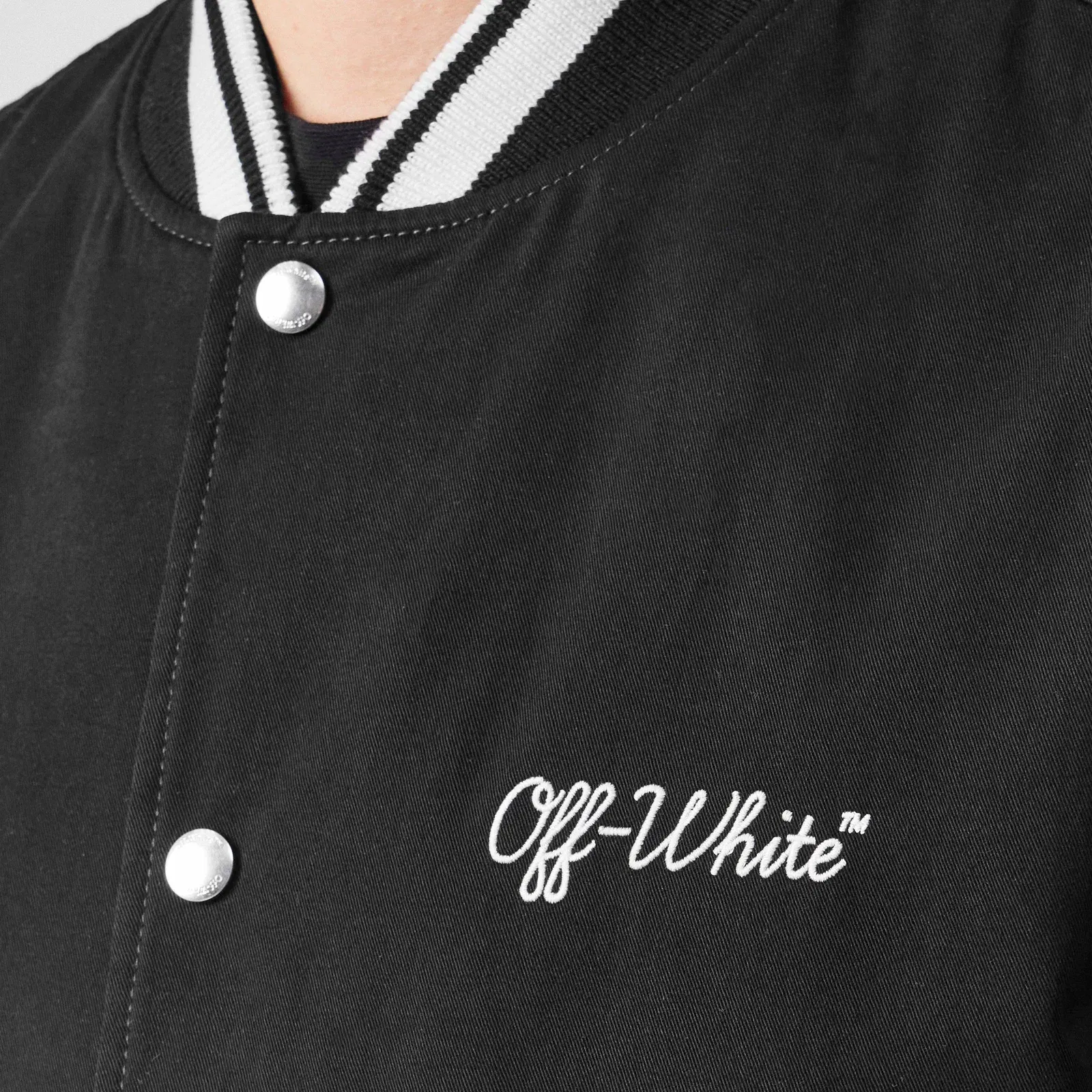 Script Cotton Long Sleeve Varsity Jacket