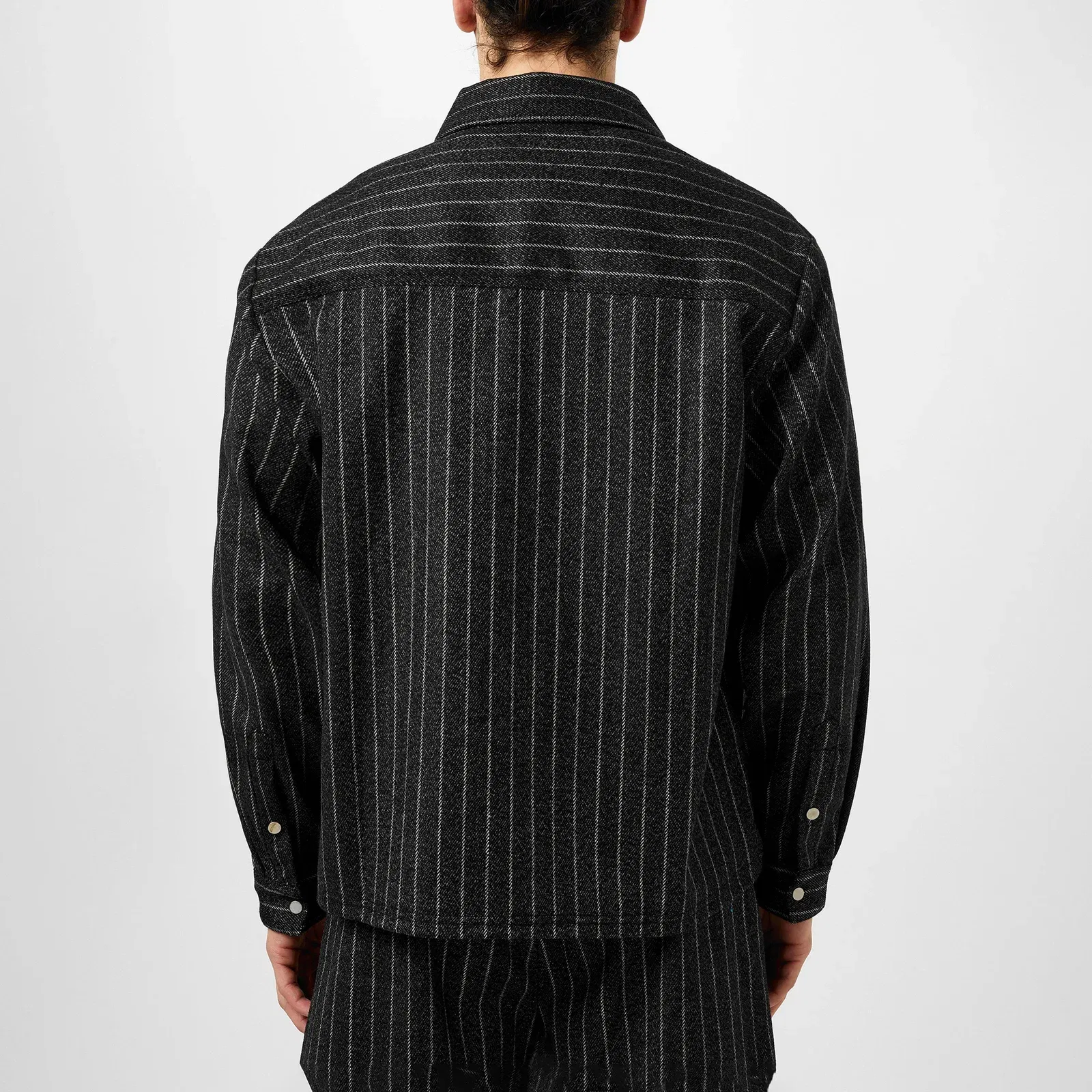 Cropped Wool Long Sleeve Oversized Fit Overshirt