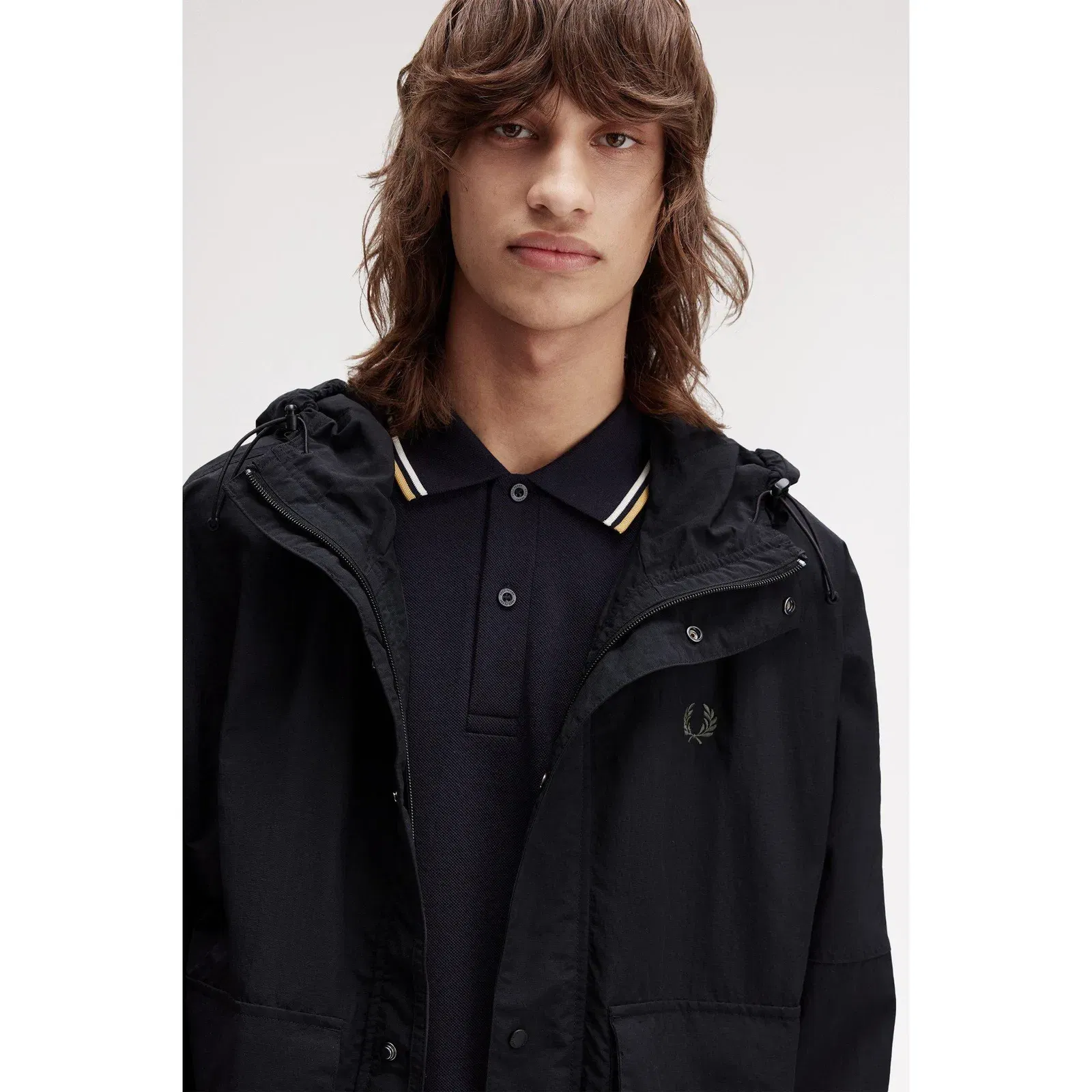 Cropped Ripstop Hooded Long Sleeve Parka