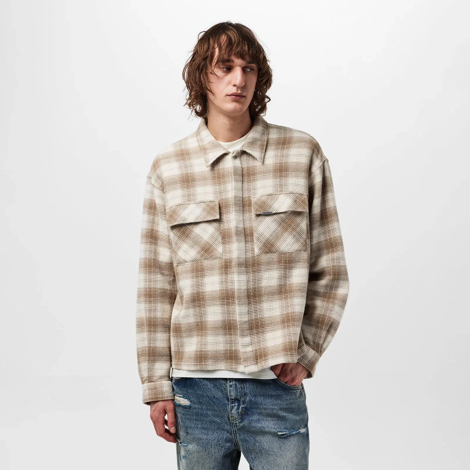 Waffle Flannel Shirt, Textured Fabric