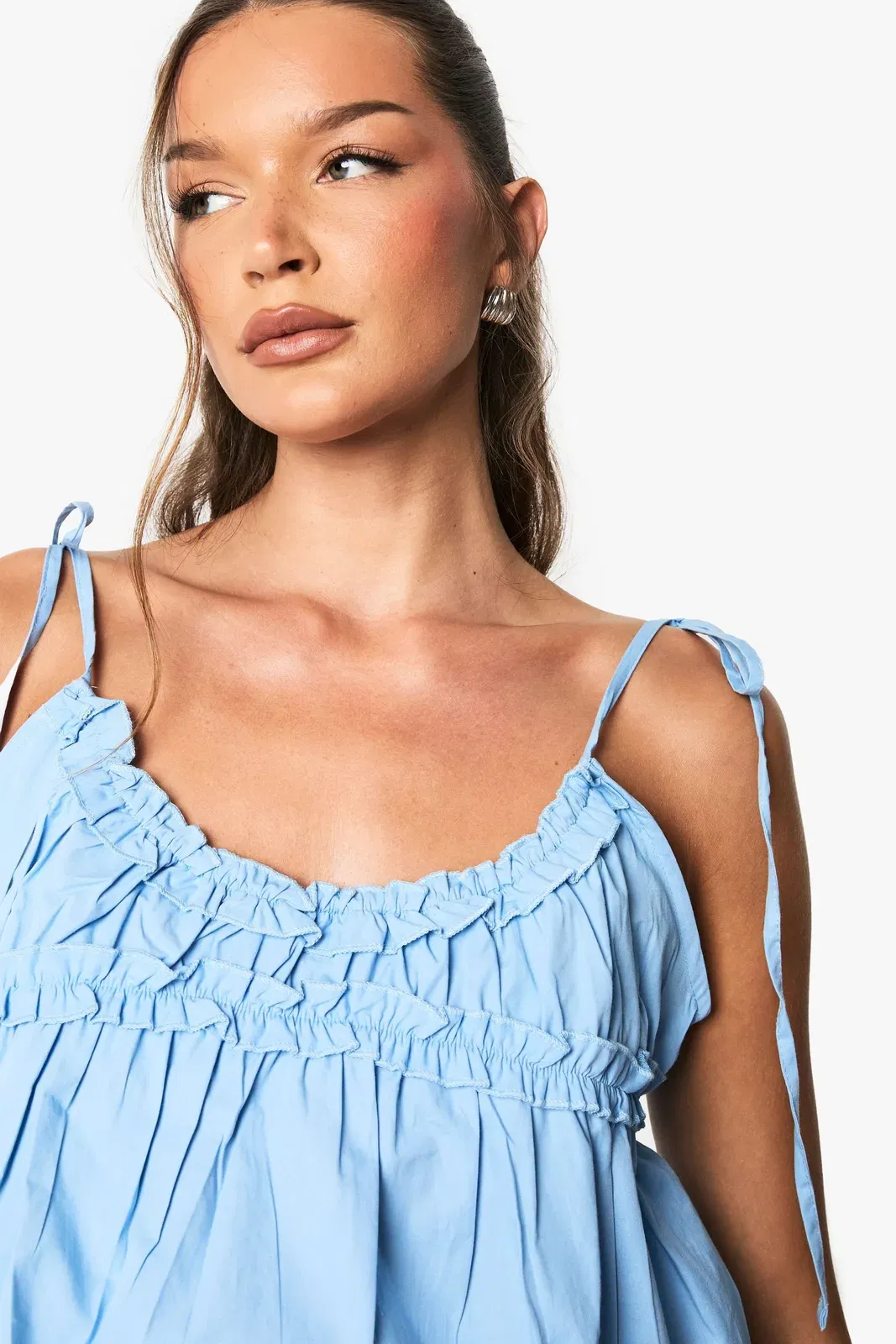 Cotton Poplin Tie Shoulder Cami Top