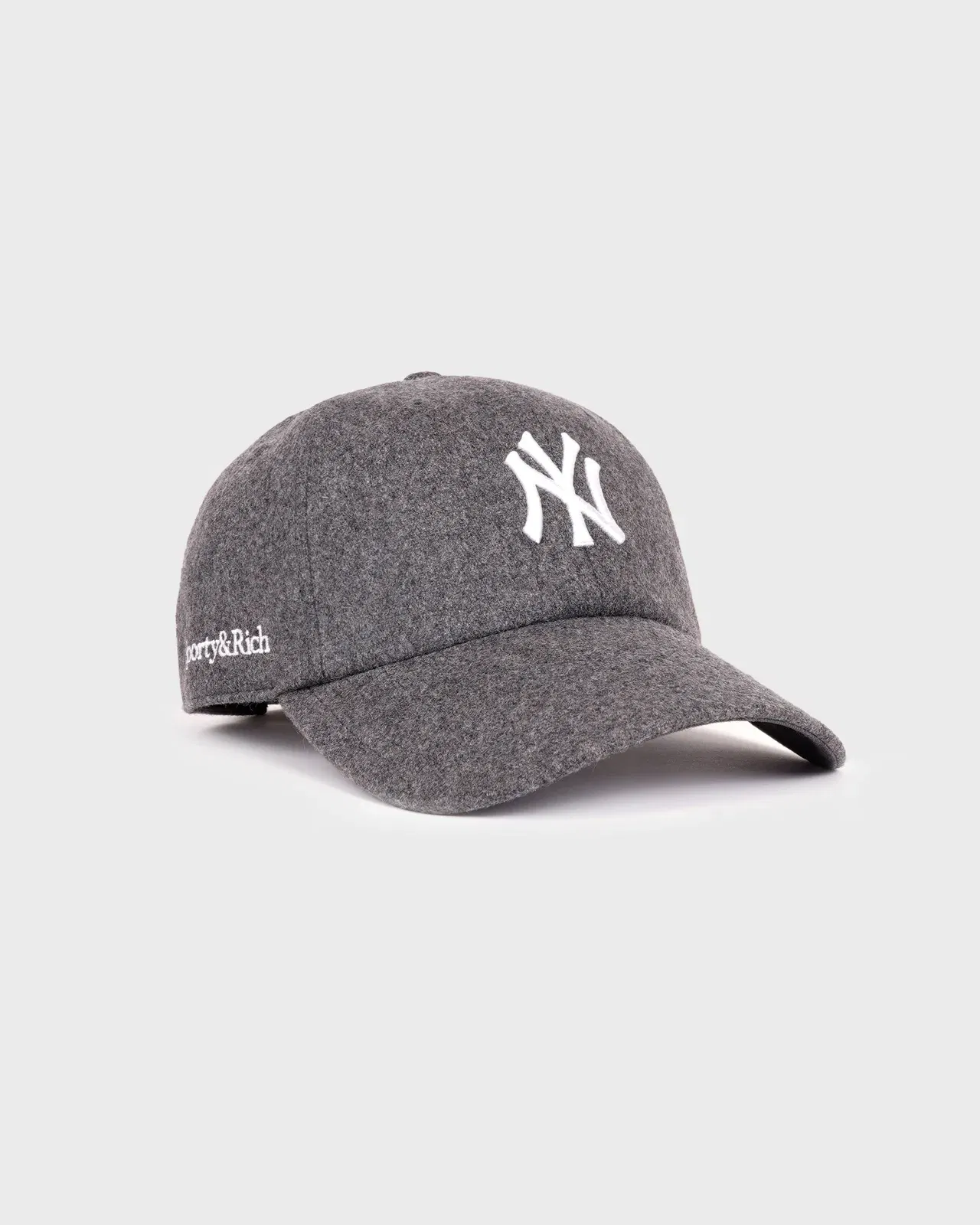 Yankees Serif Wool Hat - Dark Grey/White