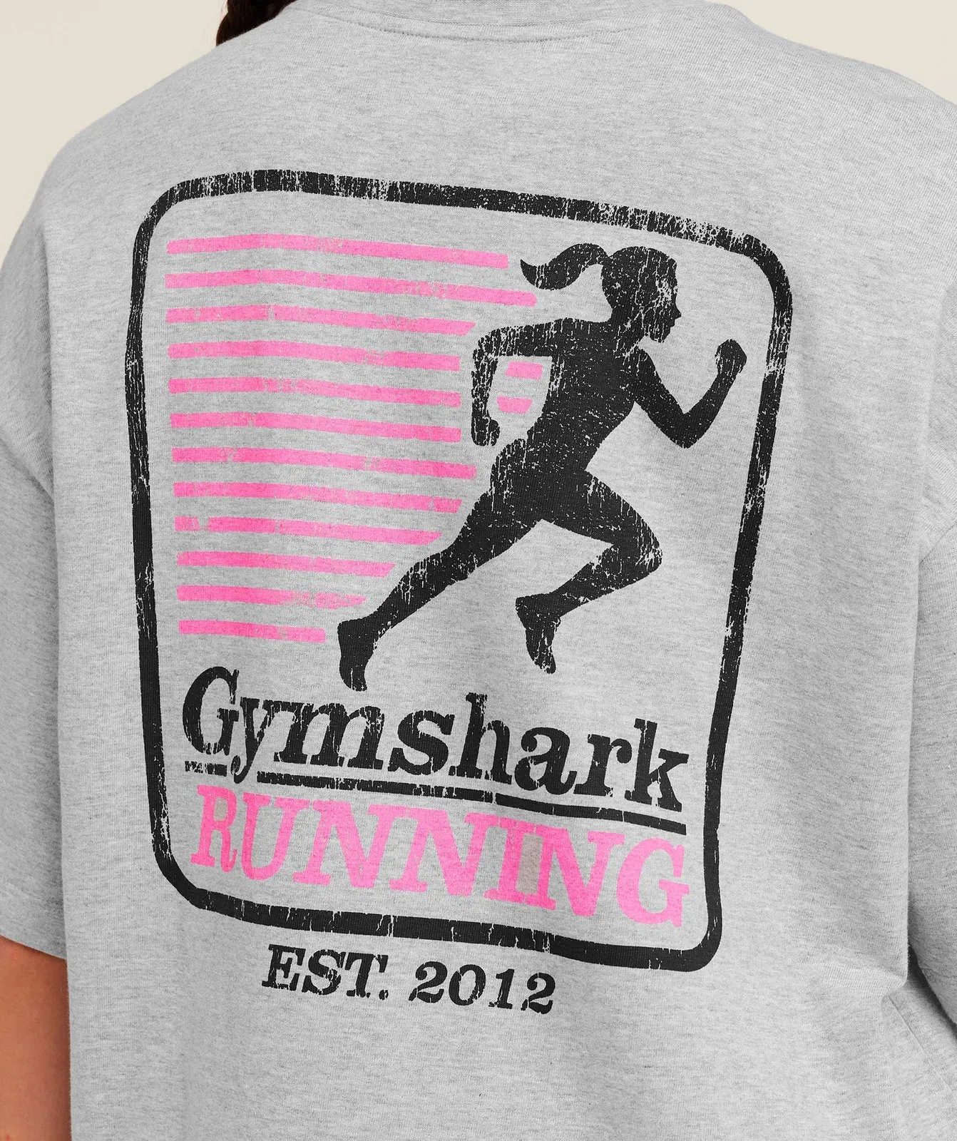 Gymshark Run Club Graphic Short Sleeve T-Shirt - Light Grey Core Marl