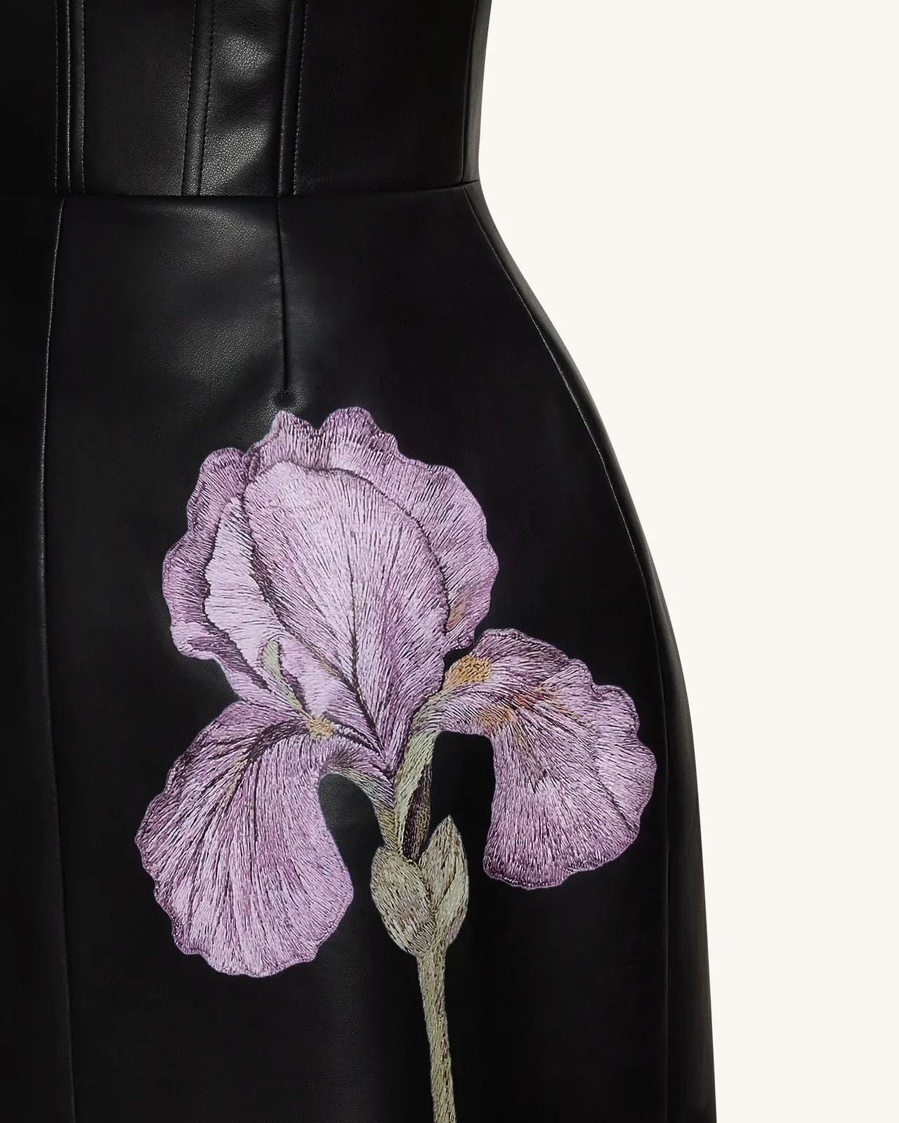 Iris Floral Print Corset Dress - Black