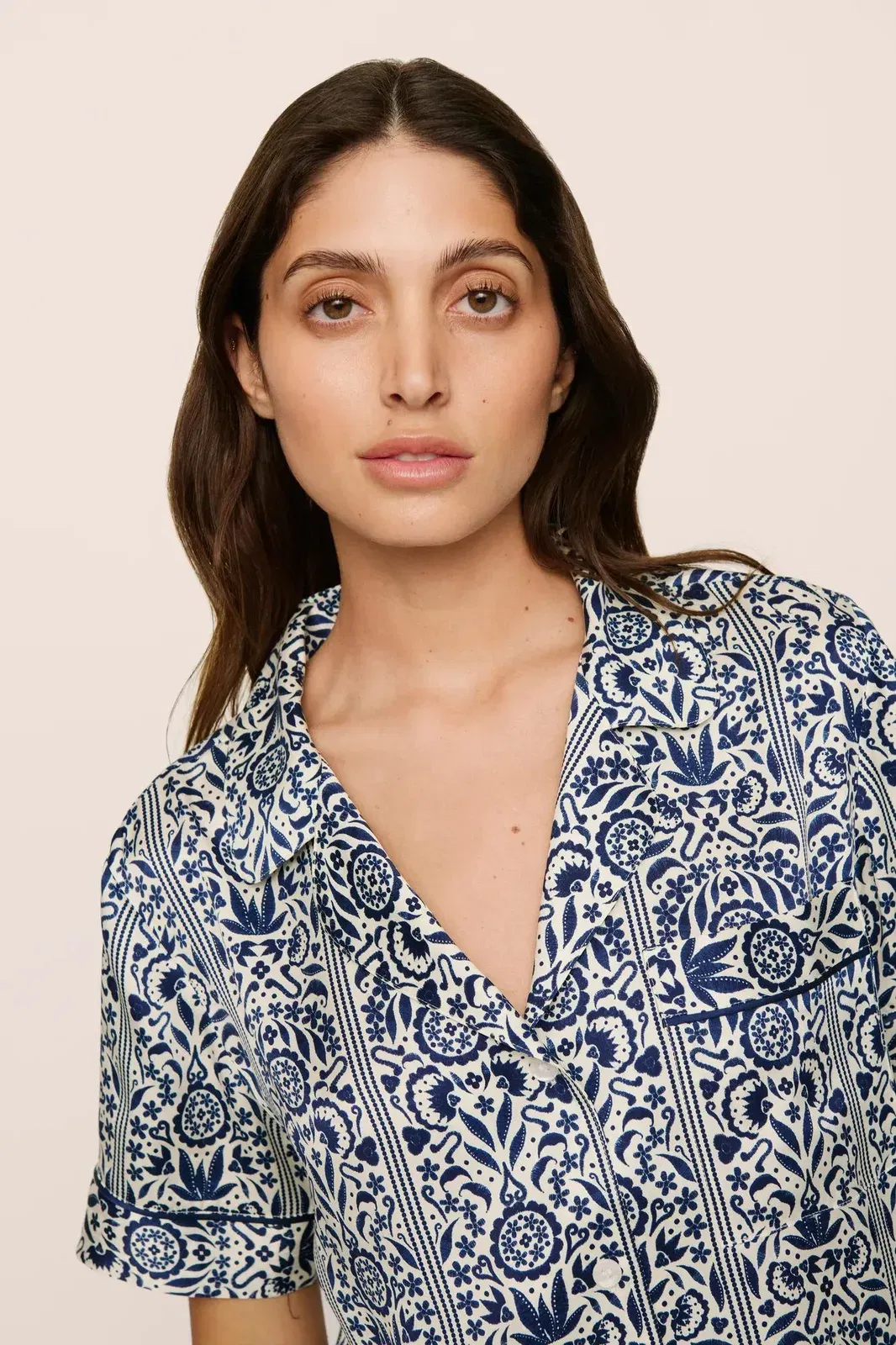 Eberjey x Casa Del Sol - Inez Washable Silk Printed Short PJ Set