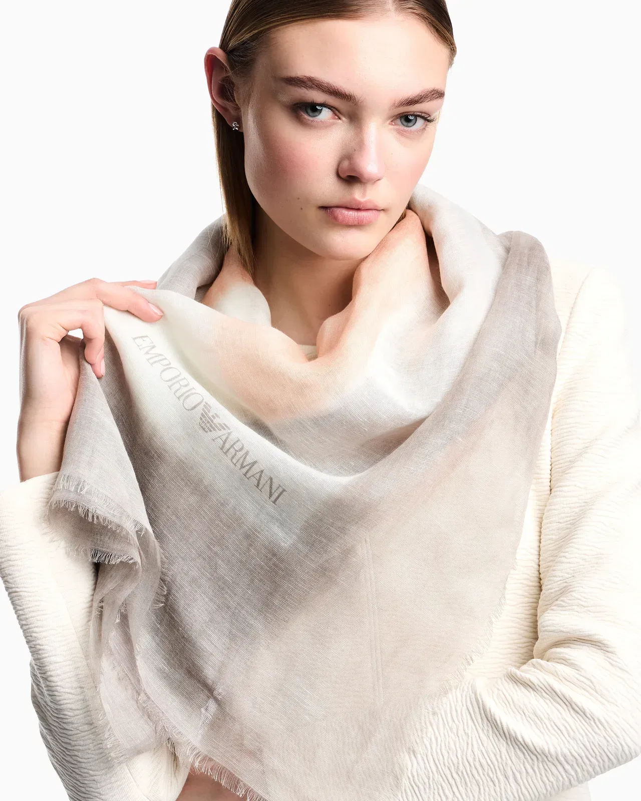 Emporio Armani Brushed modal blend foulard