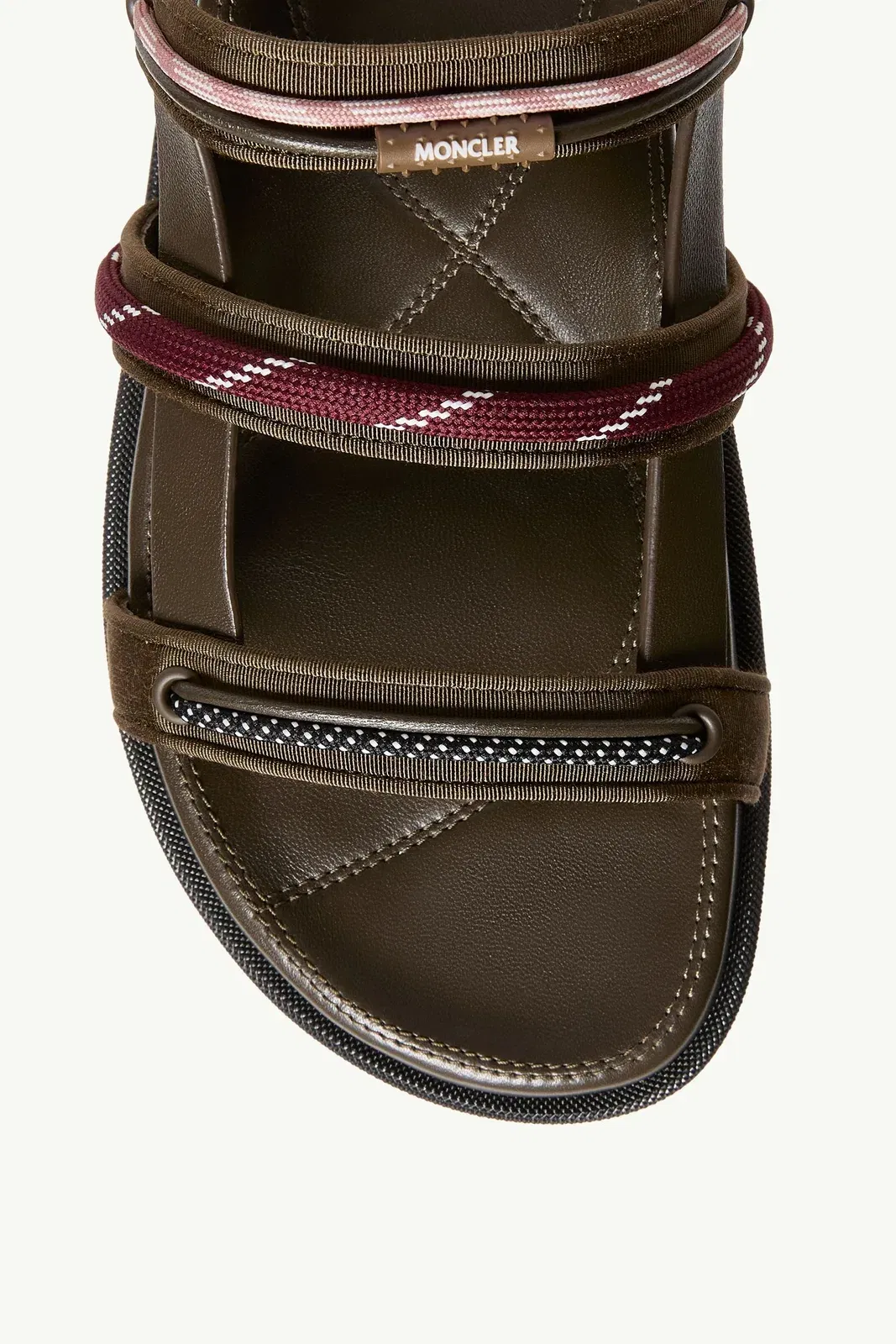 Moncler Vera Isla Leather Sandals Khaki