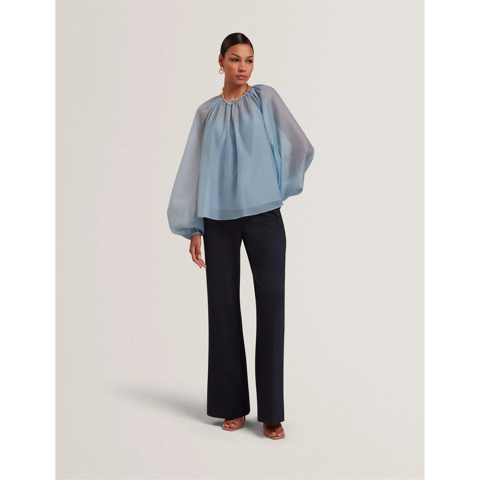 Puff Sleeve Long Blouse