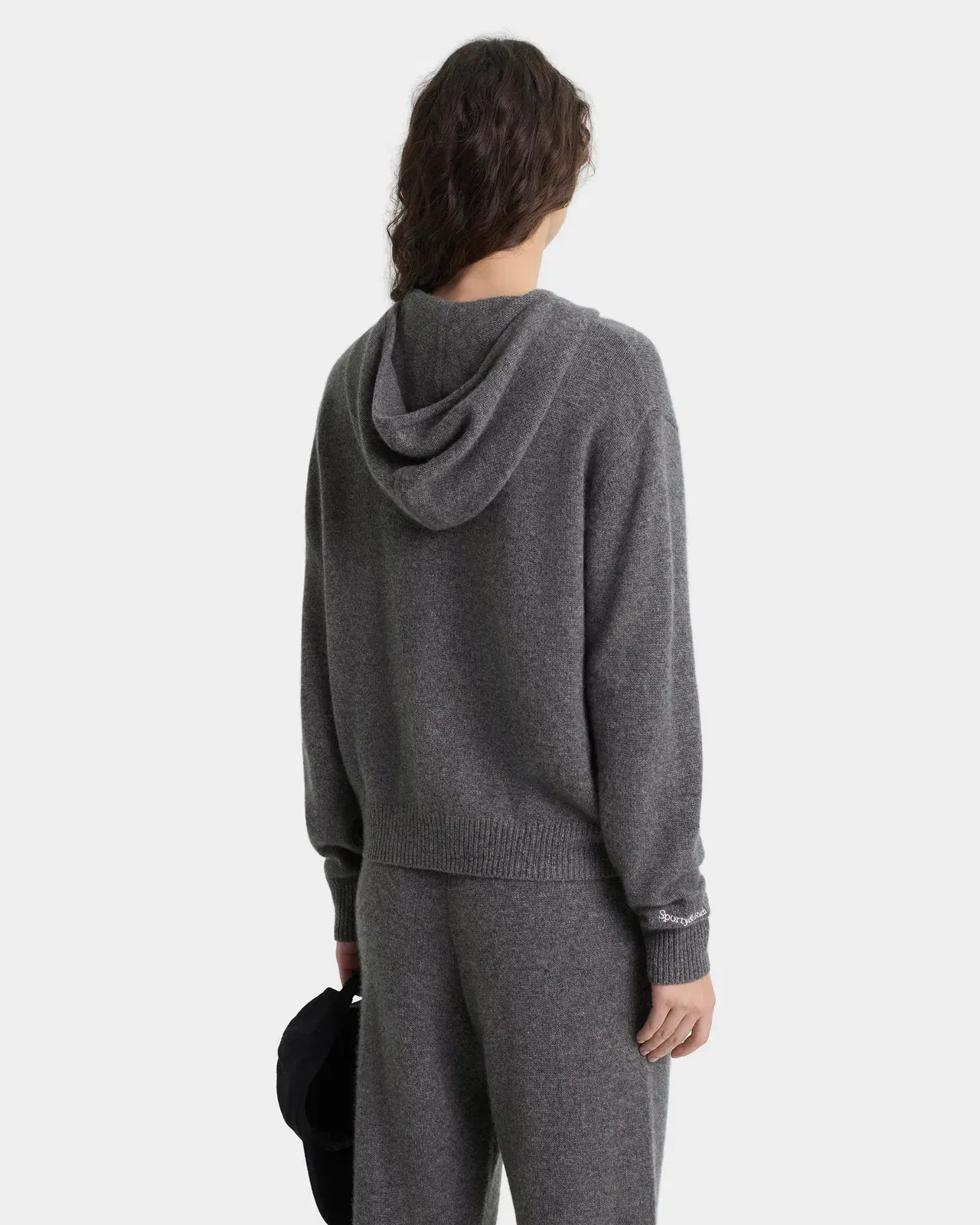 Heritage Yankees Serif Cashmere Zip Hoodie - Dark Grey/White