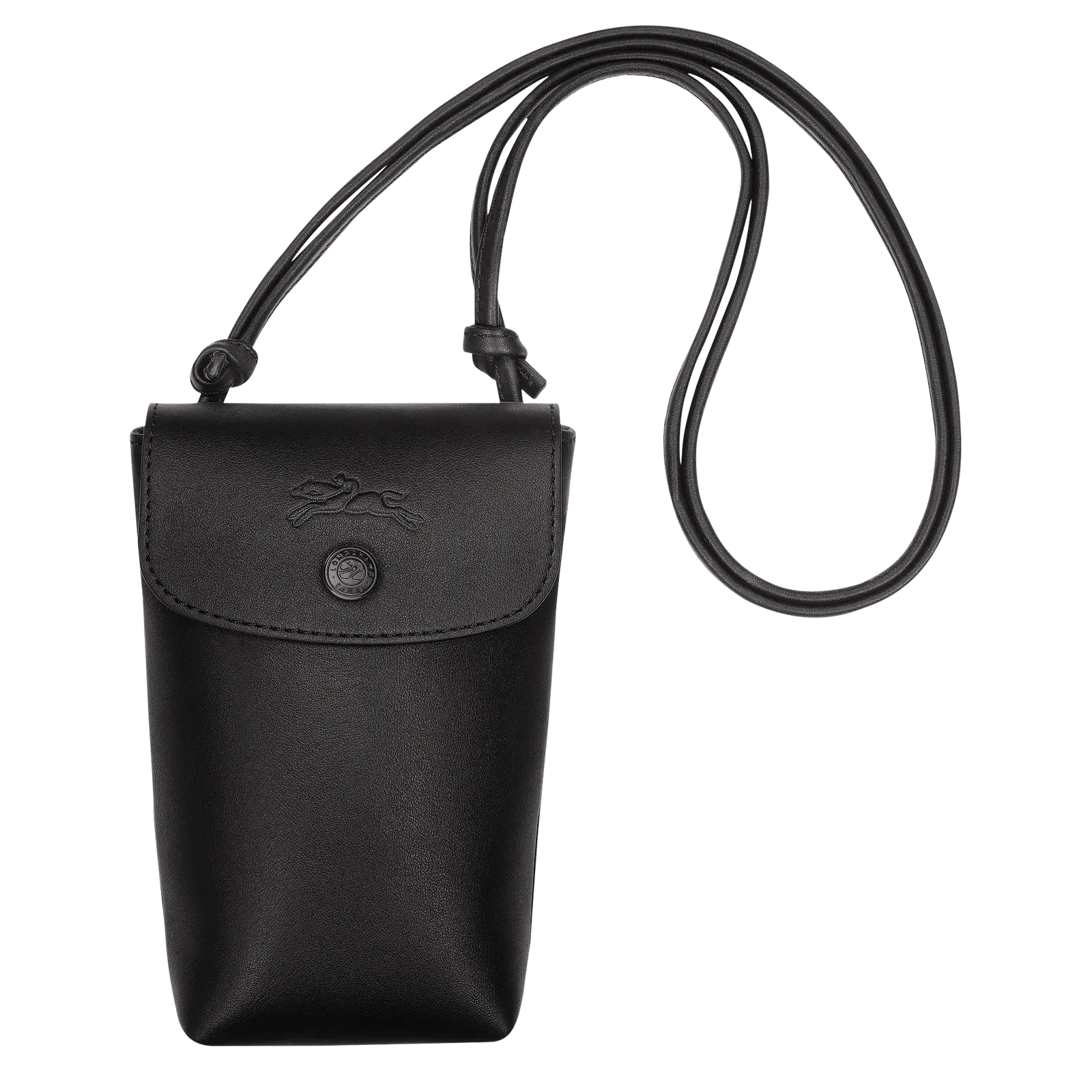 Longchamp Le Pliage Xtra Phone case with leather lace Black