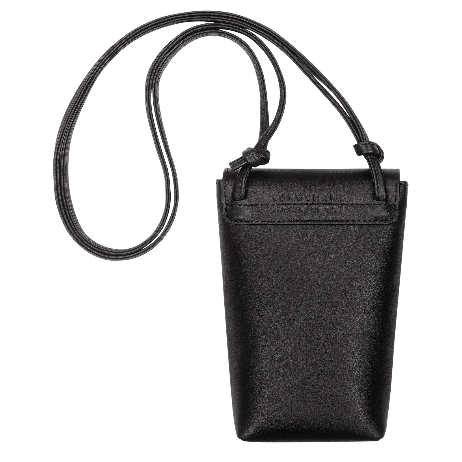Longchamp Le Pliage Xtra Phone case with leather lace Black