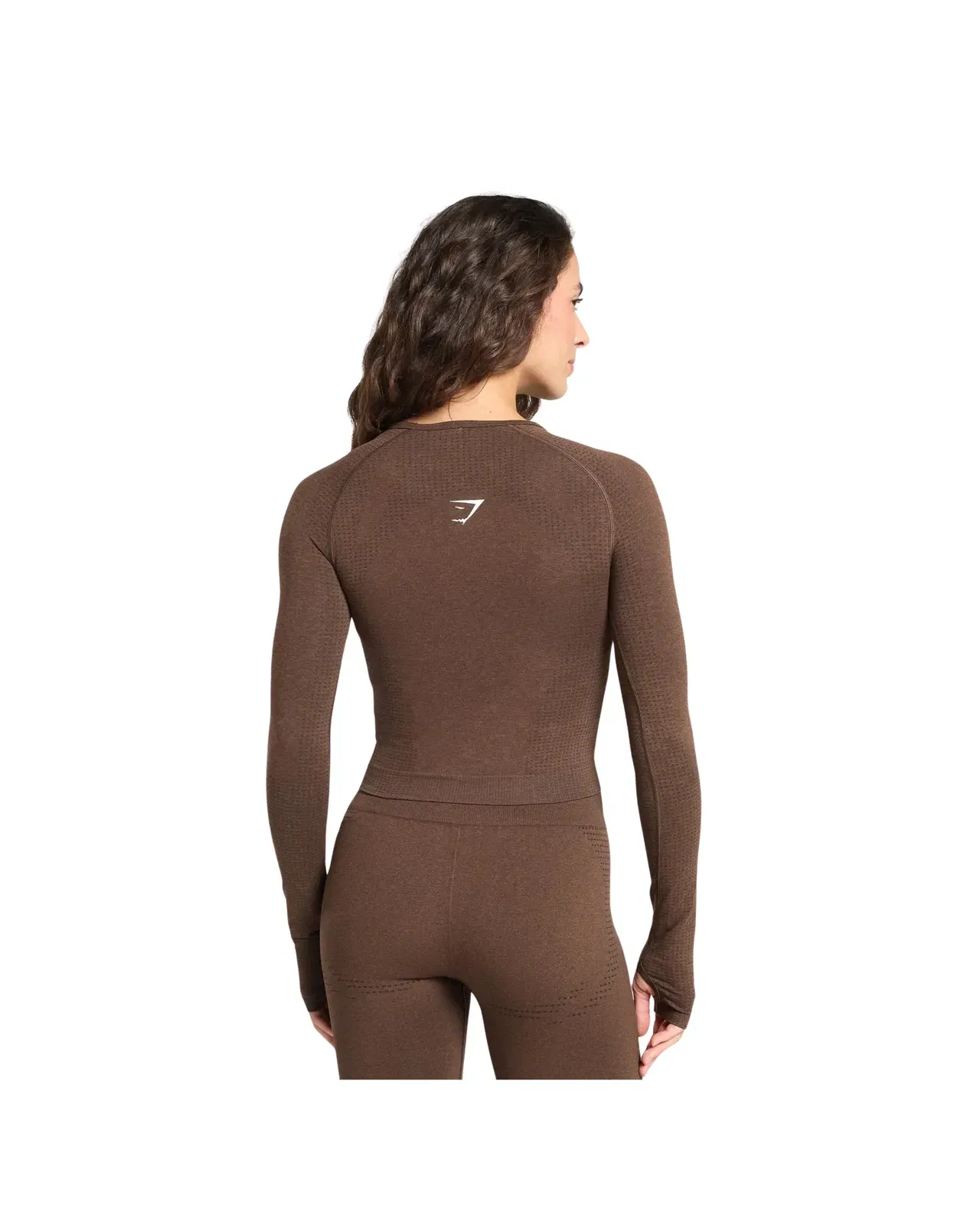 Gymshark Vital Long Sleeve Cut Out Top Body fit Espresso Marl