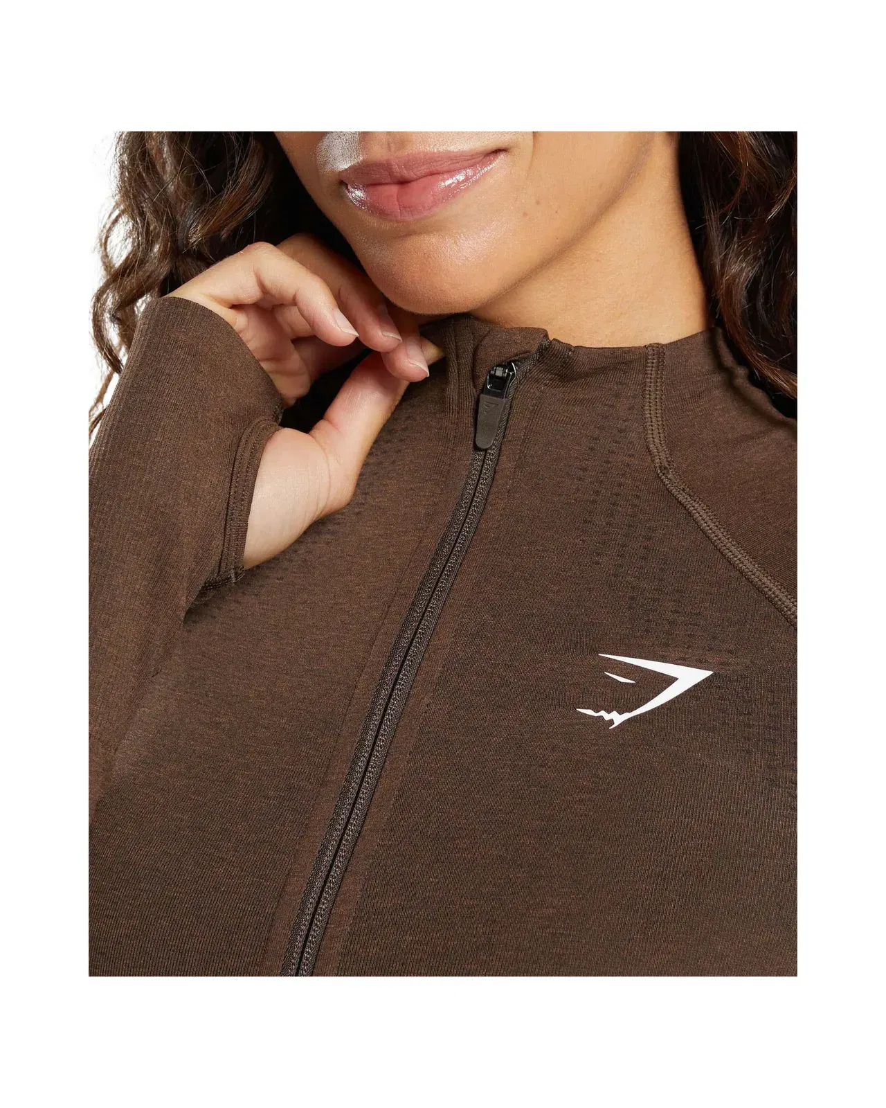 Gymshark Vital Midi Zip Up Jacket Espresso Marl