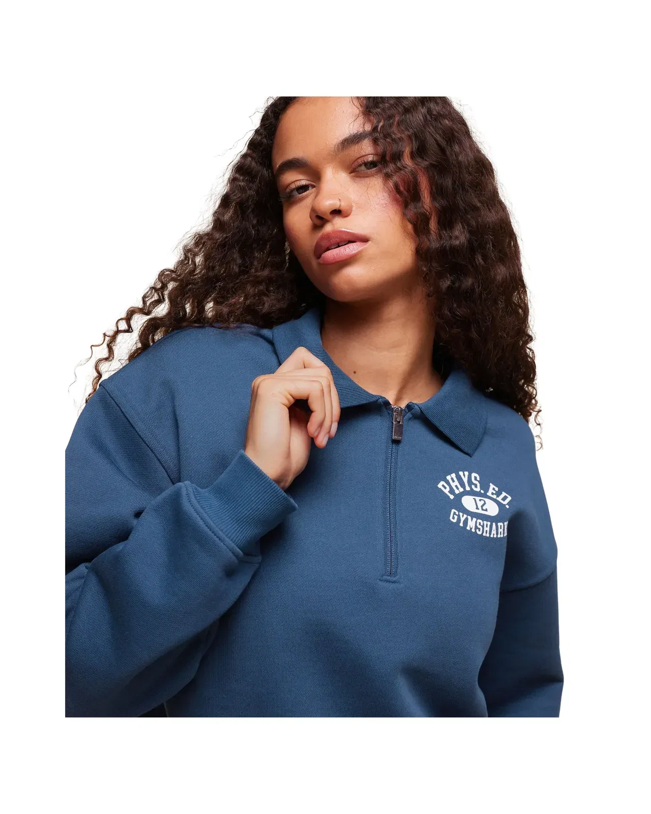 Gymshark Phys Ed Graphic 1/4 Zip Soft Blue