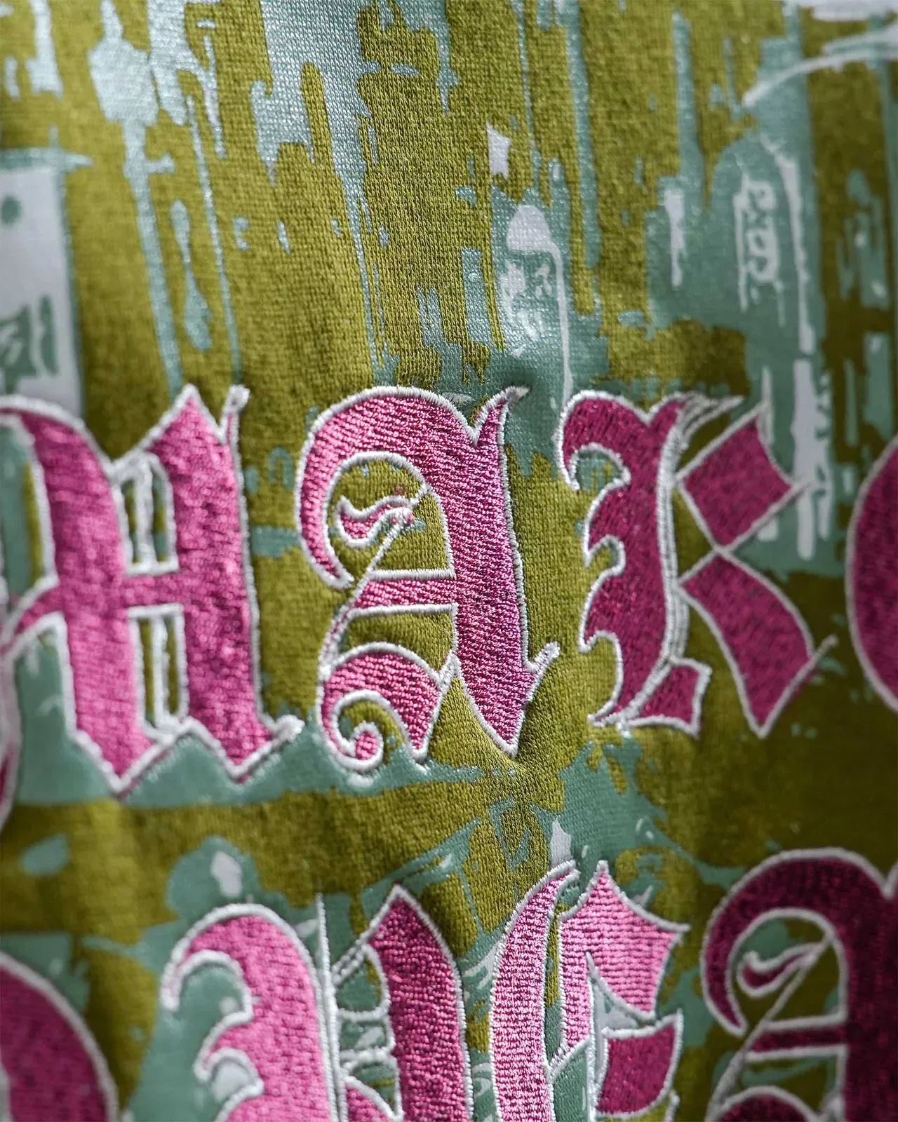 No Peace With Evil - Olive Oversized Embroidered Sweatshirt