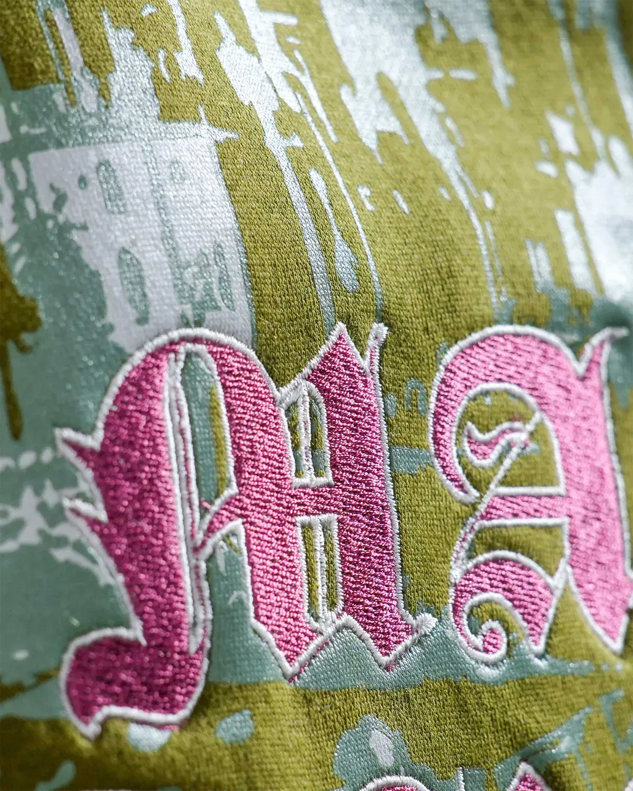 No Peace With Evil - Olive Oversized Embroidered Sweatshirt