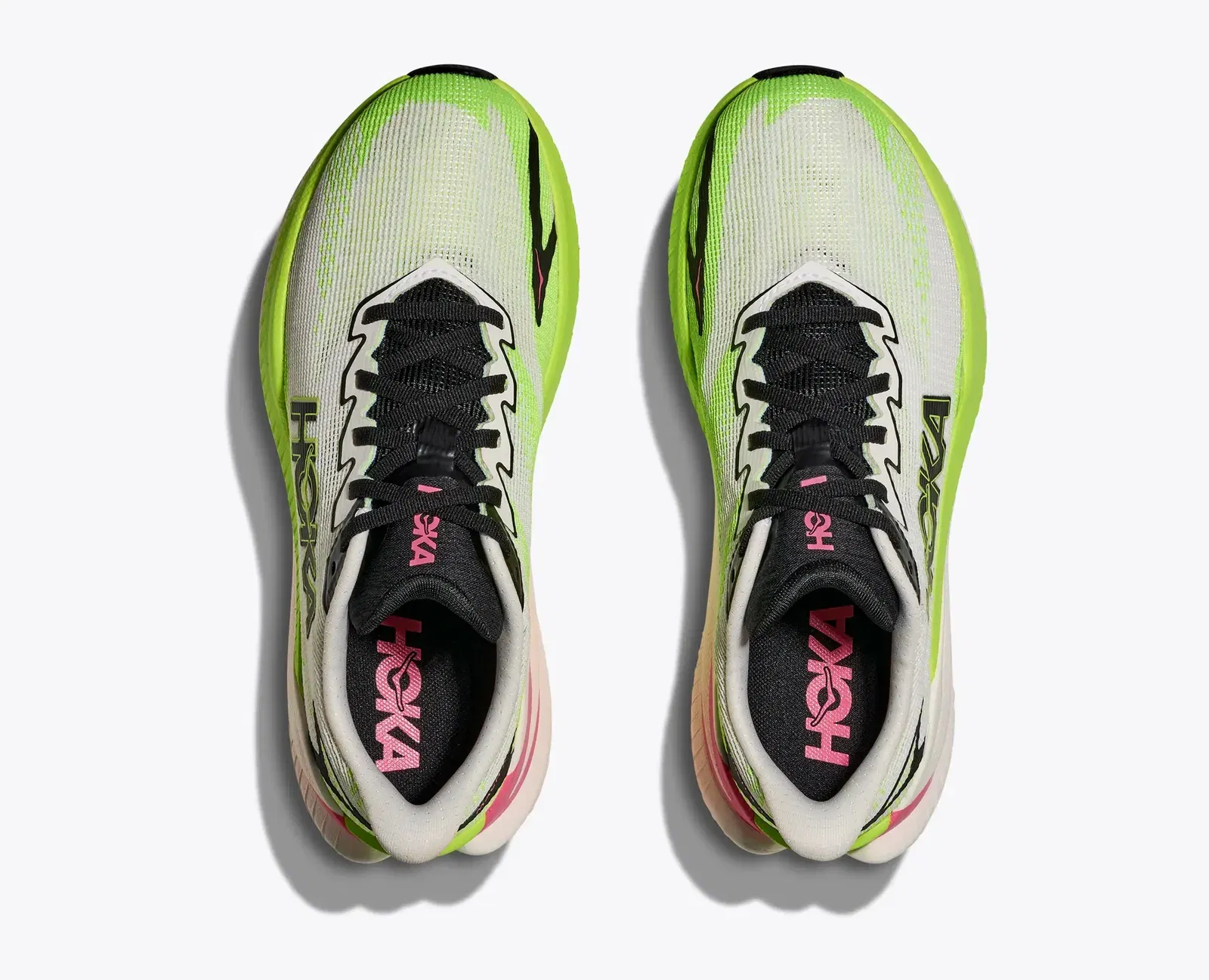 Hoka Women'S Mach X 3 White Neon Lime