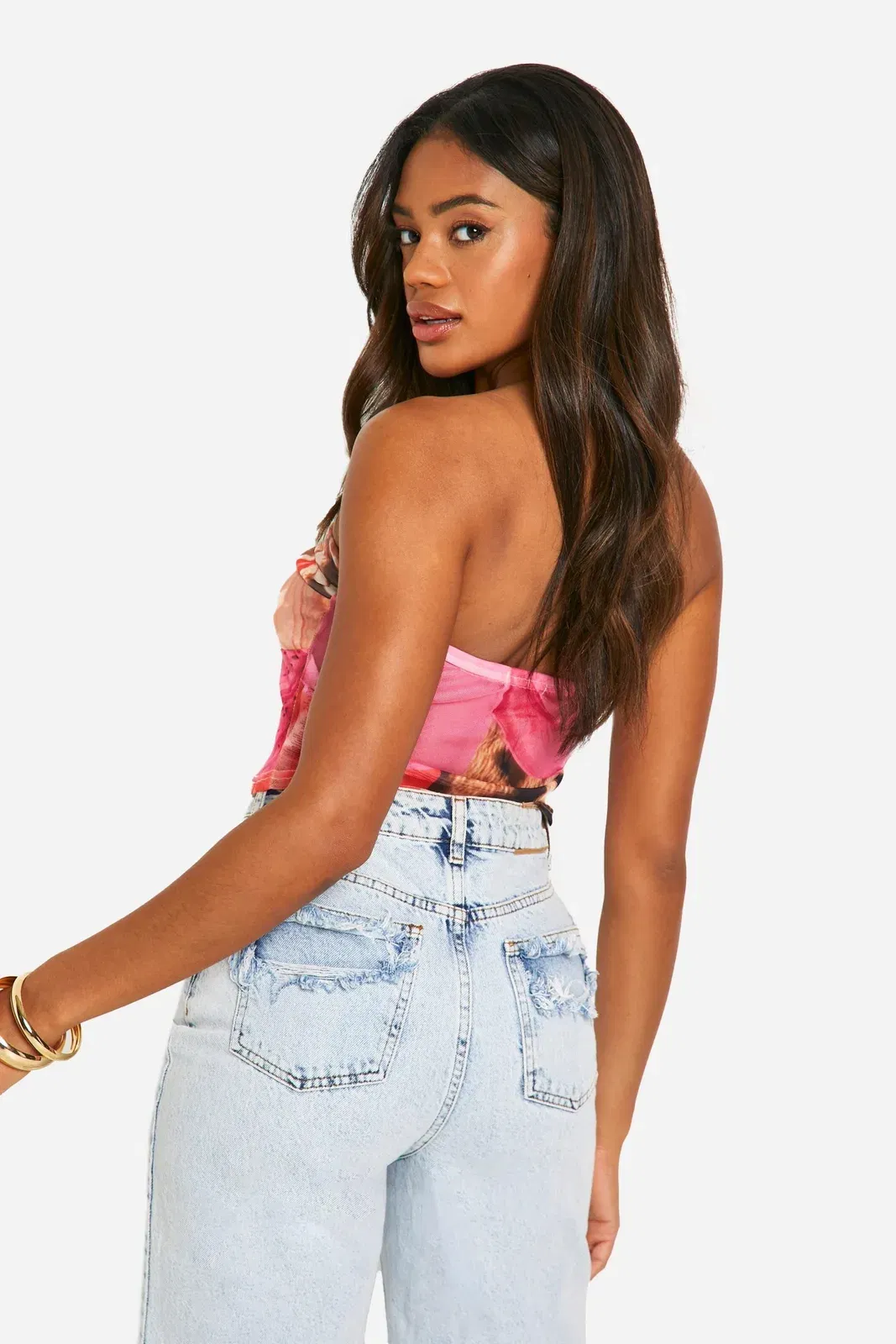 Animal Printed Mesh Bandeau