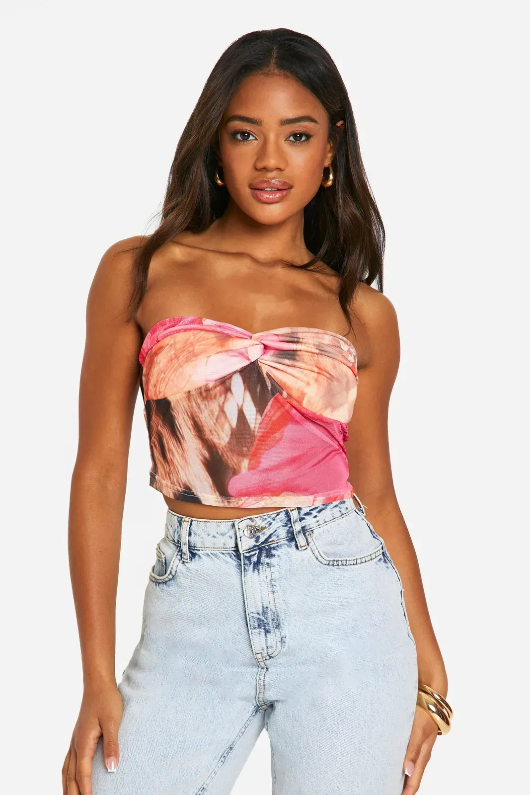Animal Printed Mesh Bandeau