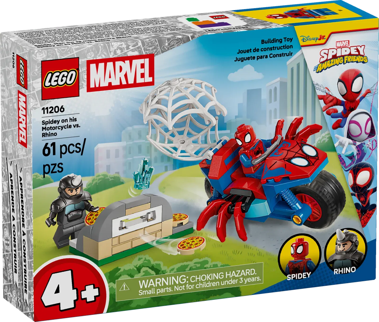 Lego Spidey on his Motorcycle vs Rhino