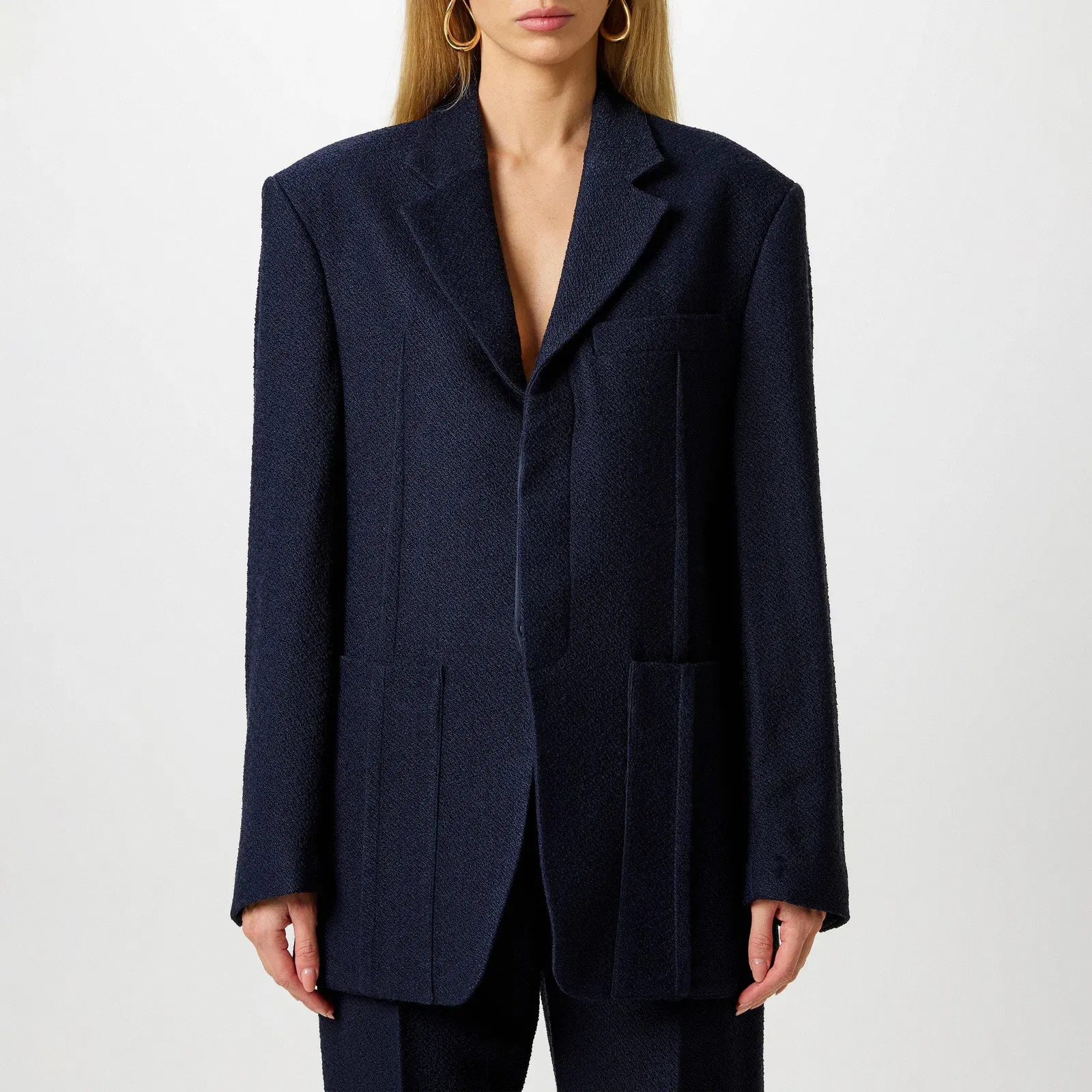 Le Veste D'Homme Oversized Wool Long Sleeve Blazer