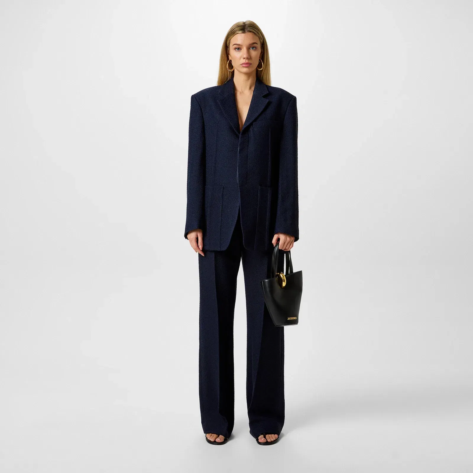 Le Veste D'Homme Oversized Wool Long Sleeve Blazer