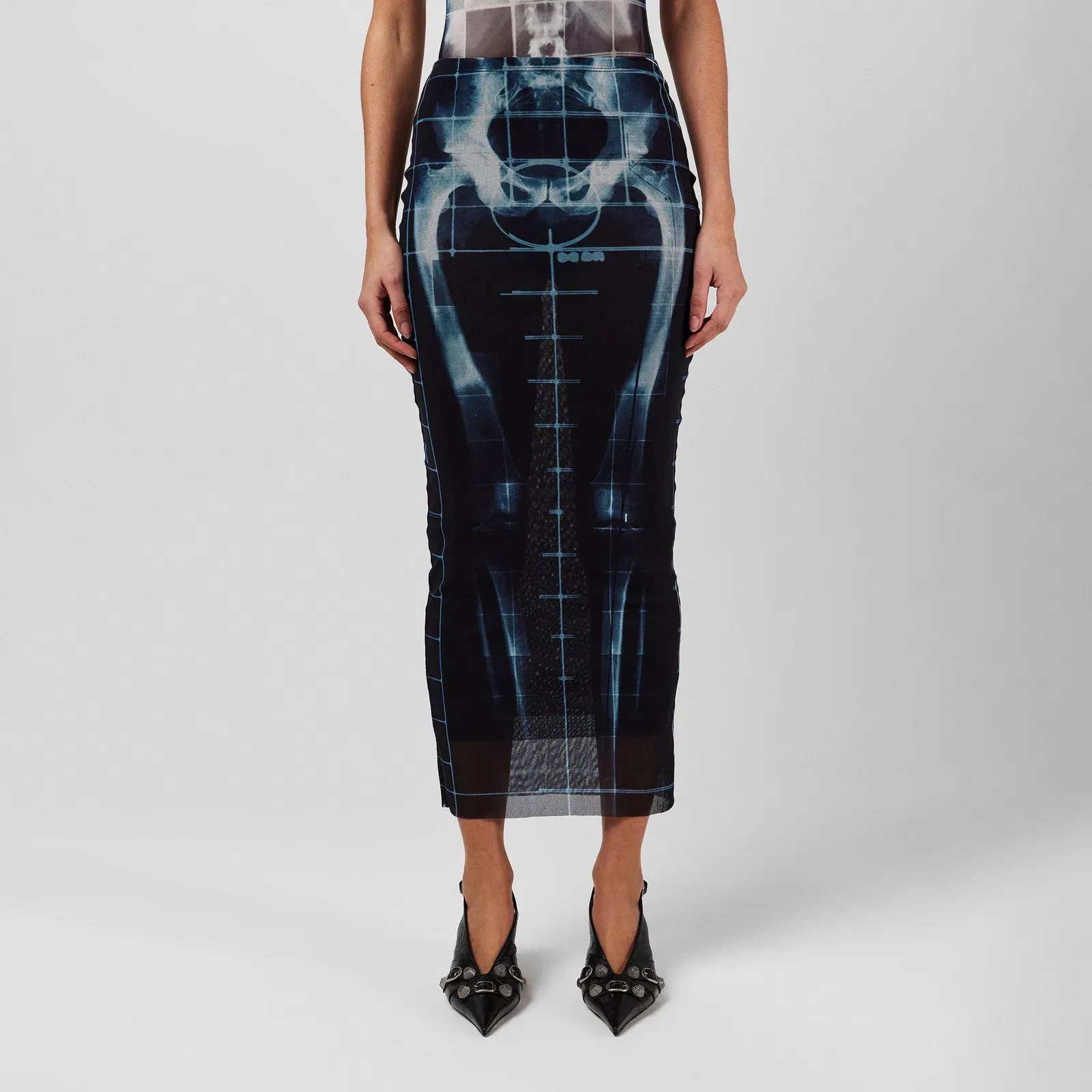 Skeleton High-Waisted Maxi Skirt