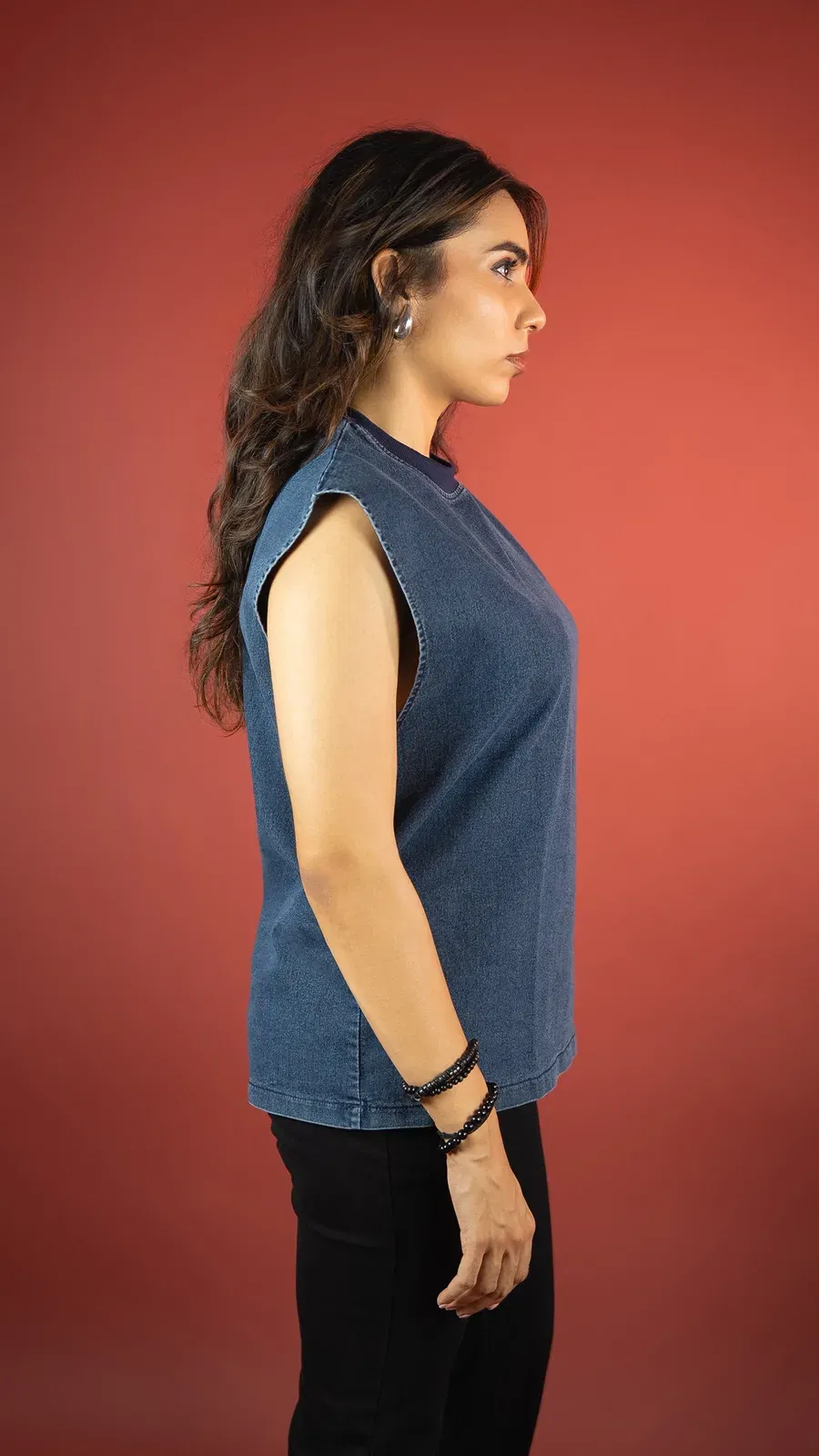 BLUE DENIM WOMEN'S TANK TOP