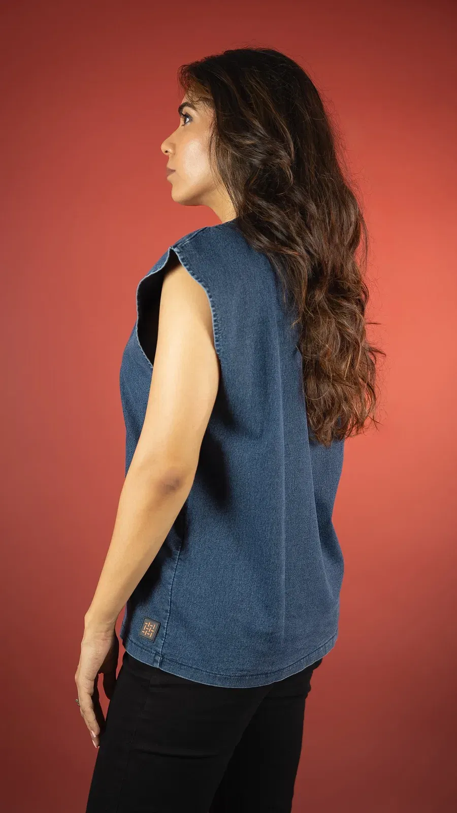 BLUE DENIM WOMEN'S TANK TOP