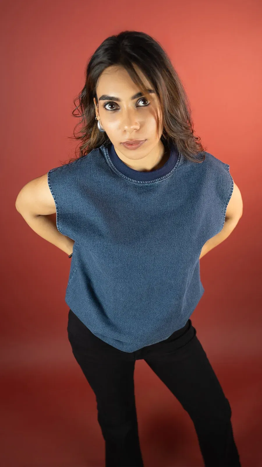 BLUE DENIM WOMEN'S TANK TOP