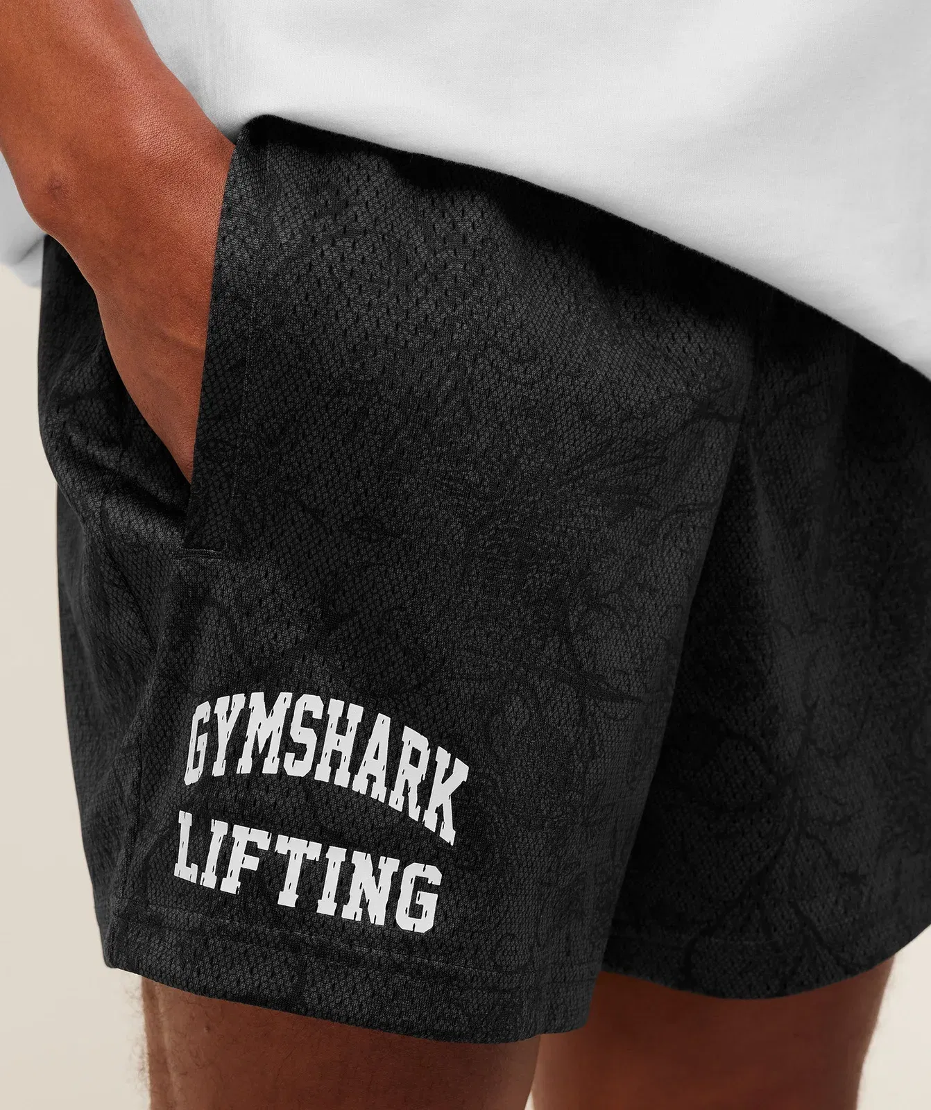 Gymshark Lifting Mesh 5" Shorts - Black/Onyx Grey
