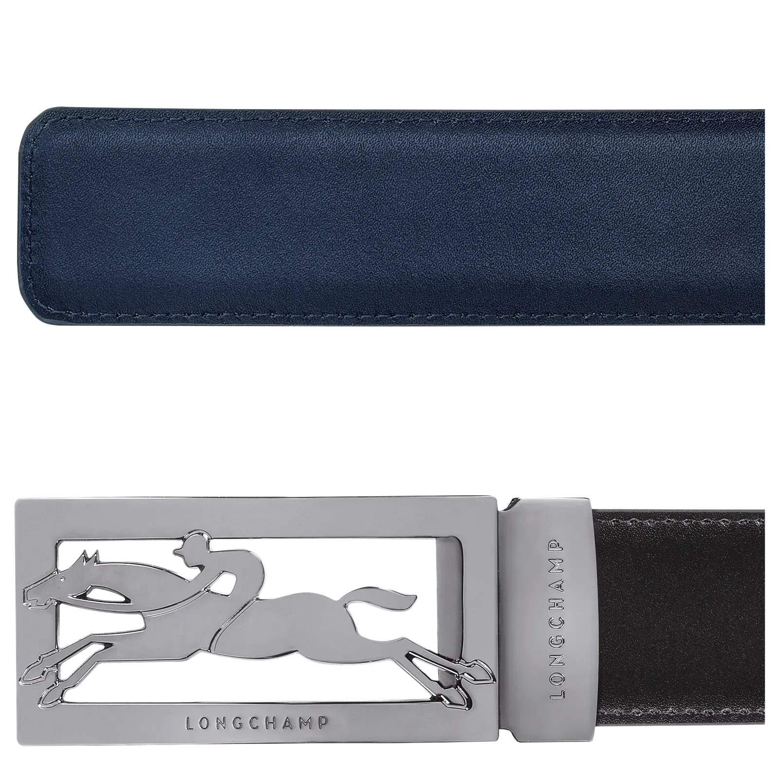 Longchamp Delta Box Men's belt Black/Navy