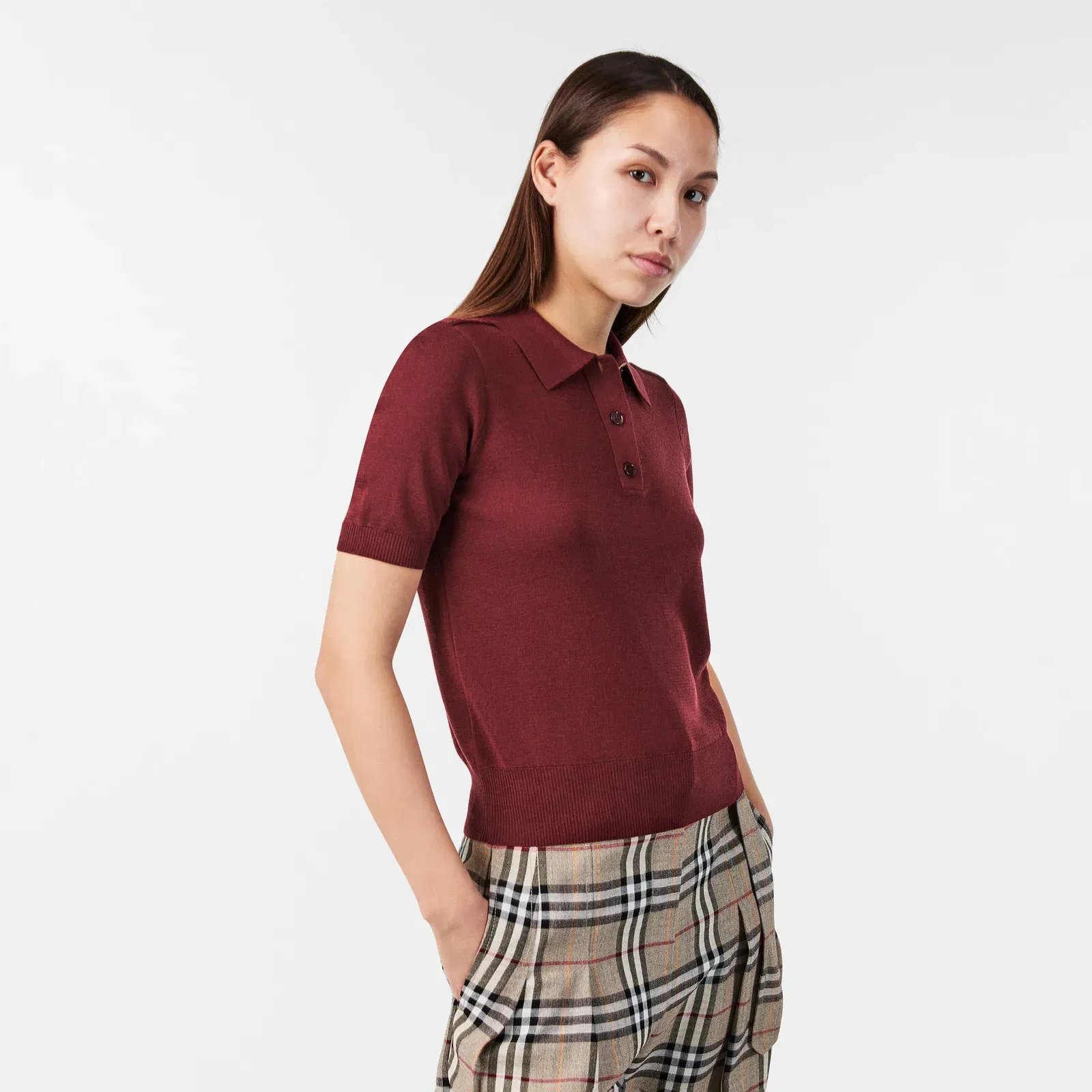 Check Short Sleeve Polo Shirt